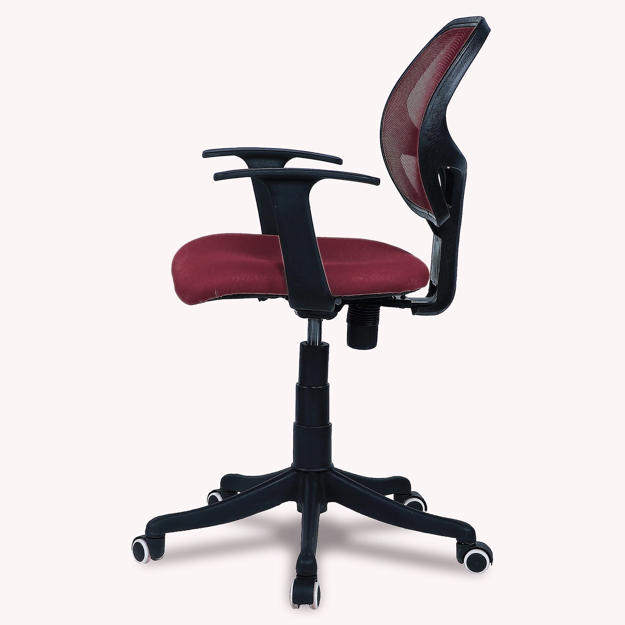 Jaazza Low Back Ergonomic Chair in Maroon Colour
