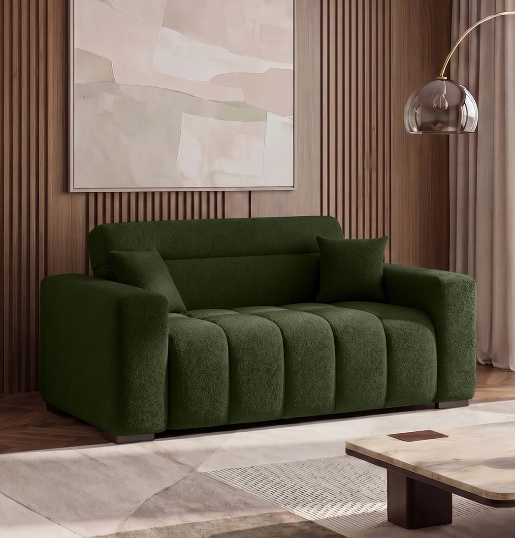 Basso 2 Seater Sofa in Olive Boucle Colour