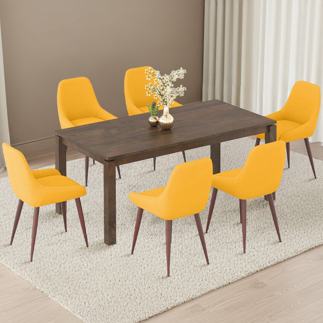 Atlas Solid Wood 6 Seater Dining Table With Rickman Lounge Chairs