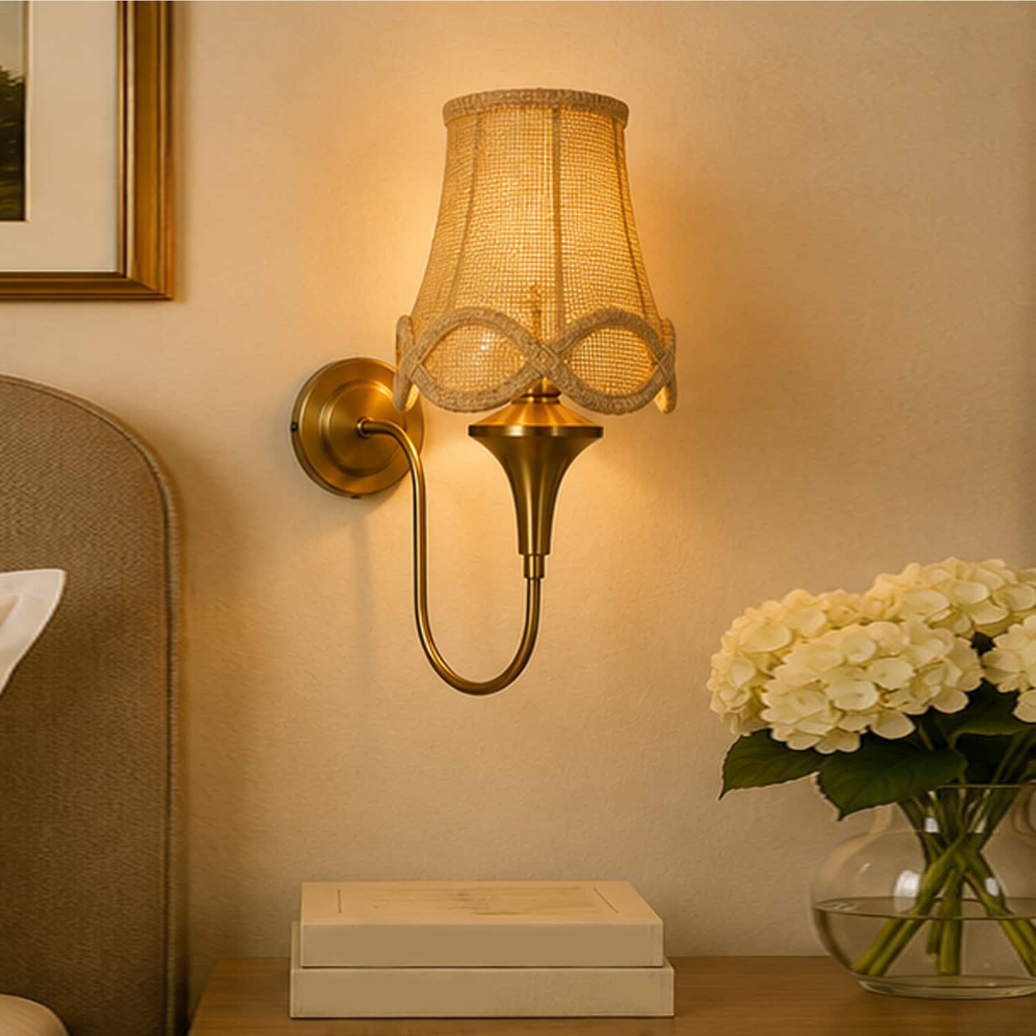 Devansh Solid Wood Electric Wall Light in Brown Colour with Multi Shade Count of 1 Light