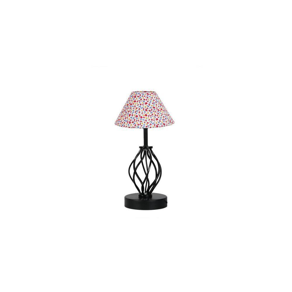 Tessa Multicolor cotton Table lamp with Iron Base