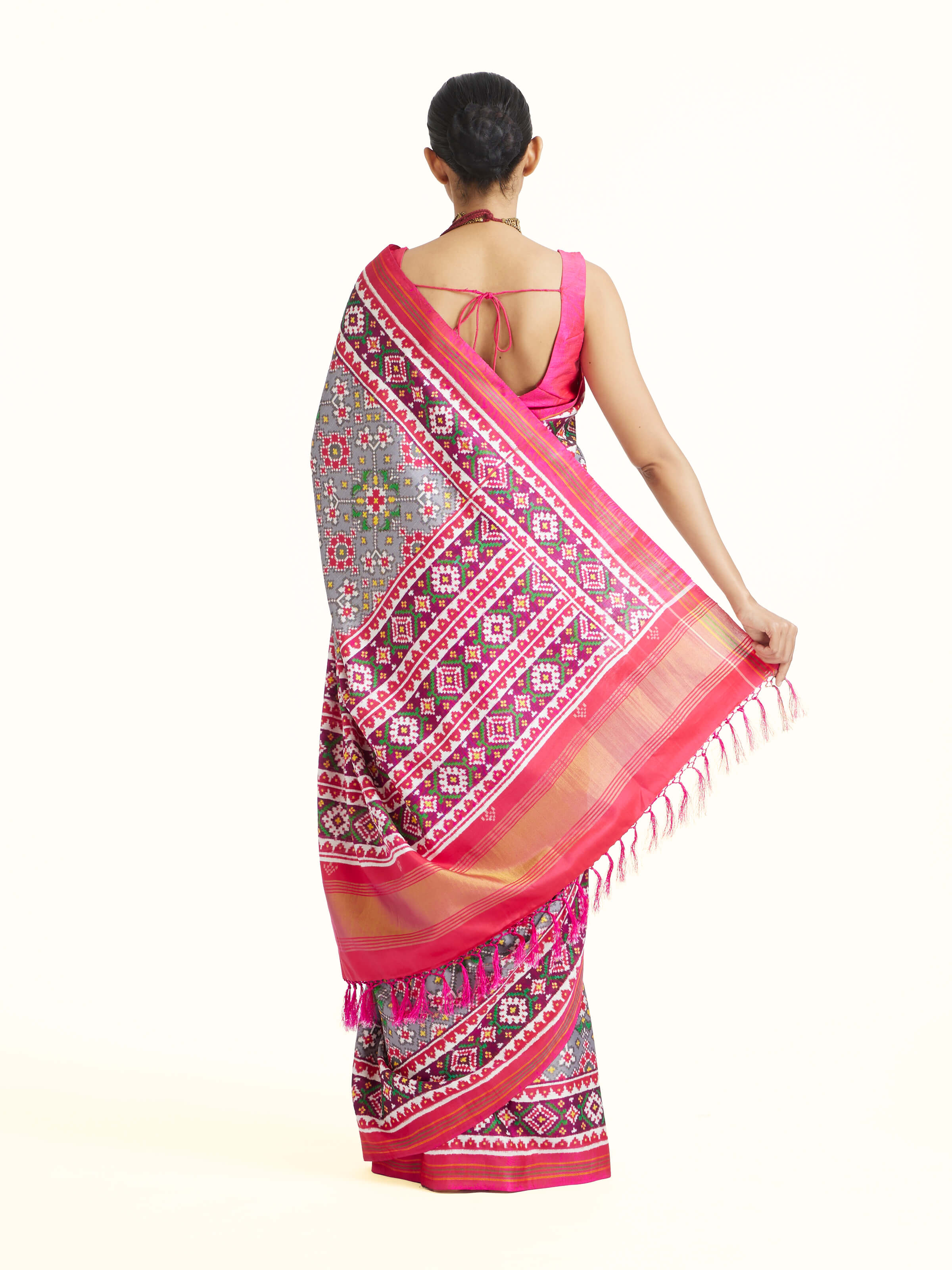 Grey Patan Patola Saree