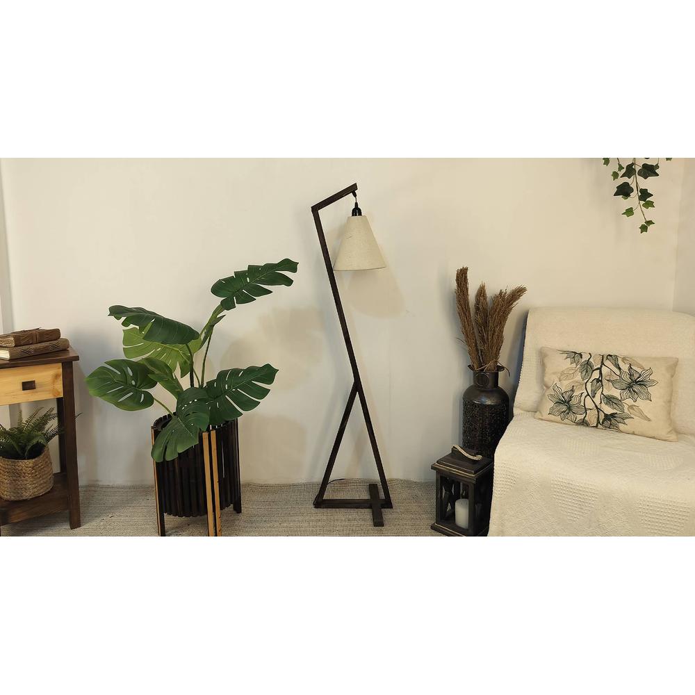 Zed Beige Jute Floor Lamp with Beige Jute Base