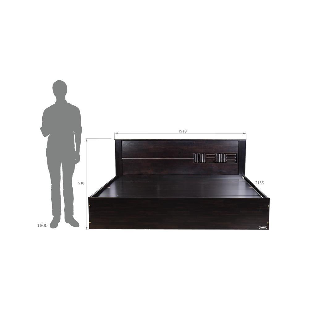 Aglaea Solid Wood King Size Drawer Storage Bed In Melamine Finish