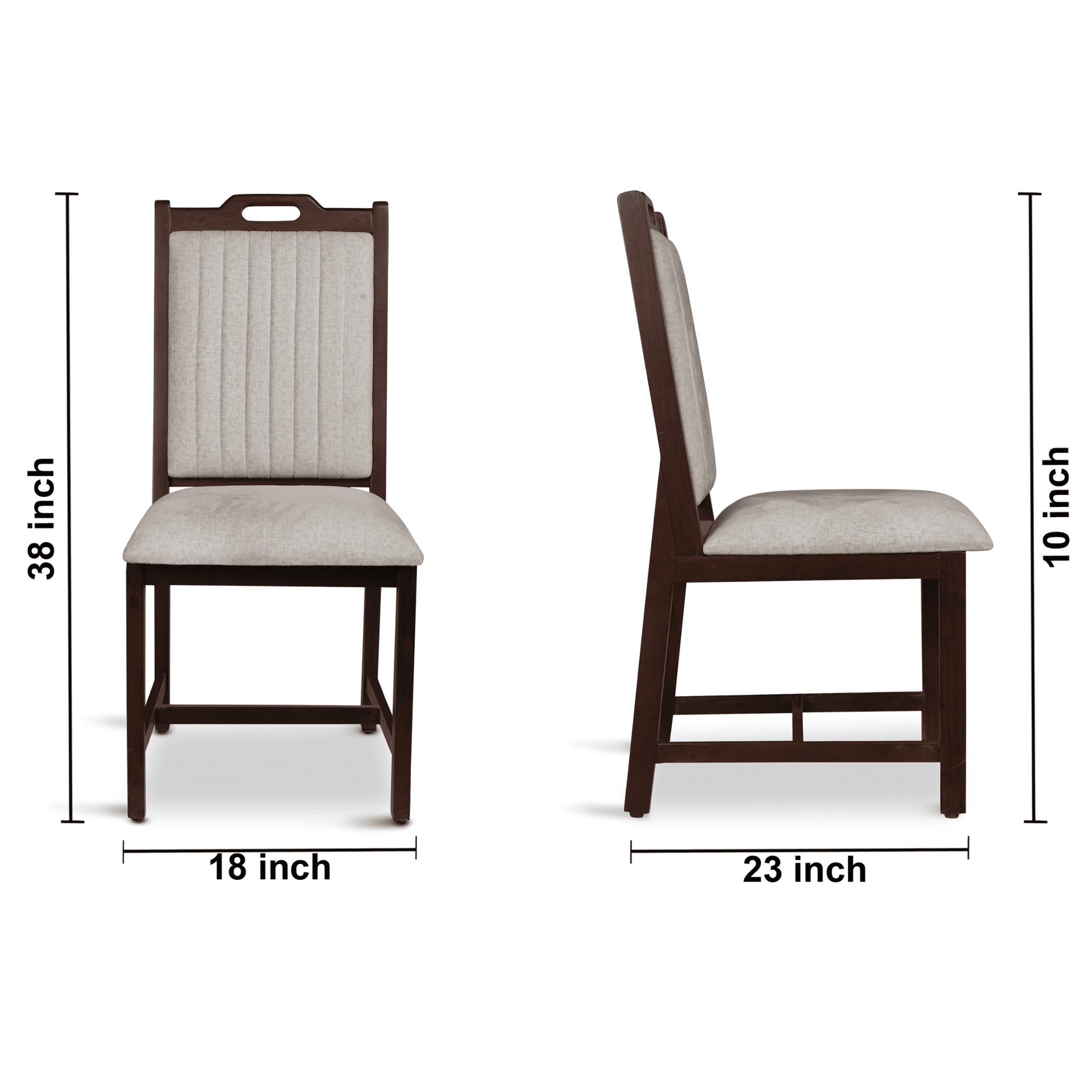 Globally Indian Compact Wooden 6 Seater Dining Table Set – Comfortable 6 Upholstered Seat and Back in Beige Sapphire