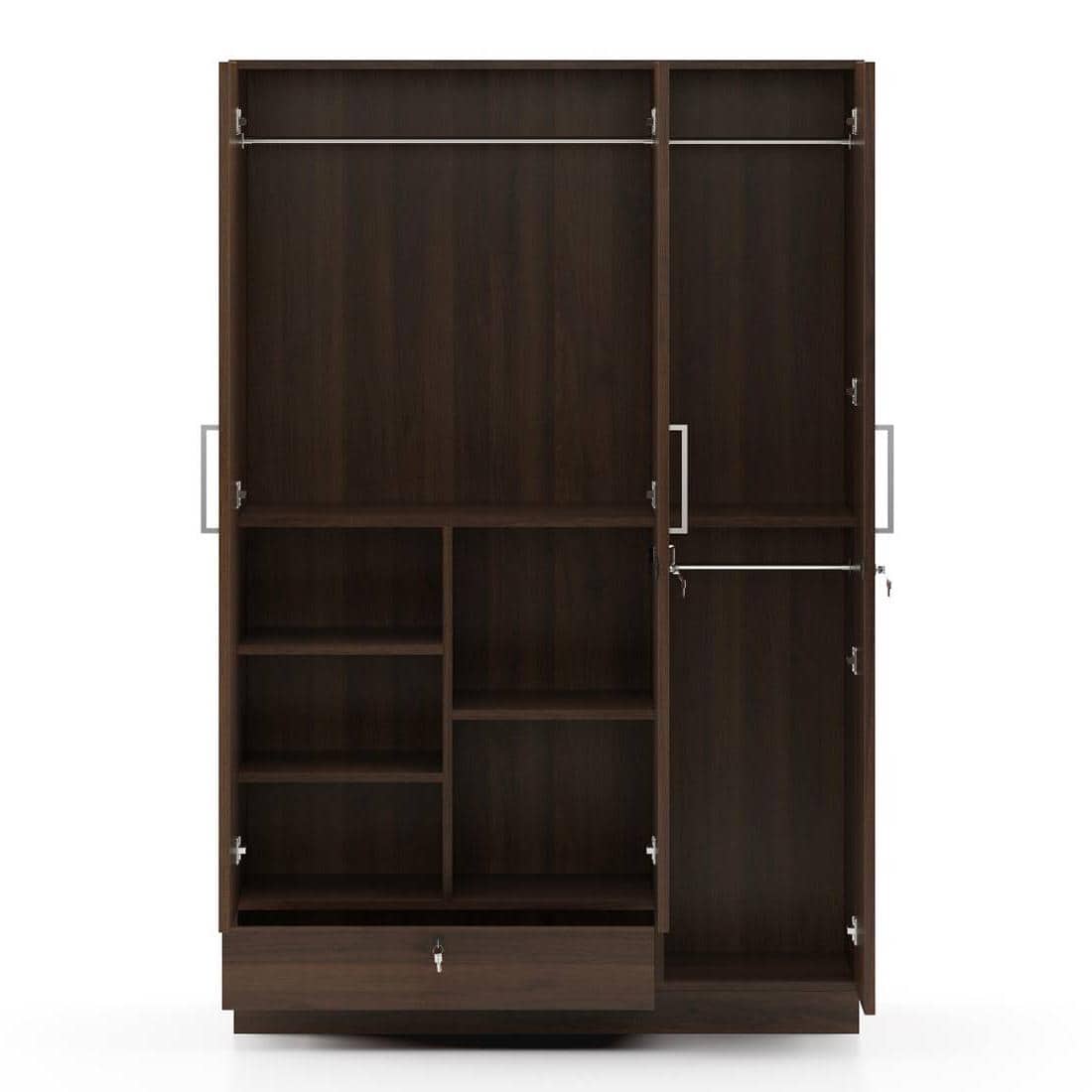 Bocado 3 Door Wardrobe in Columbian Walnut Finish