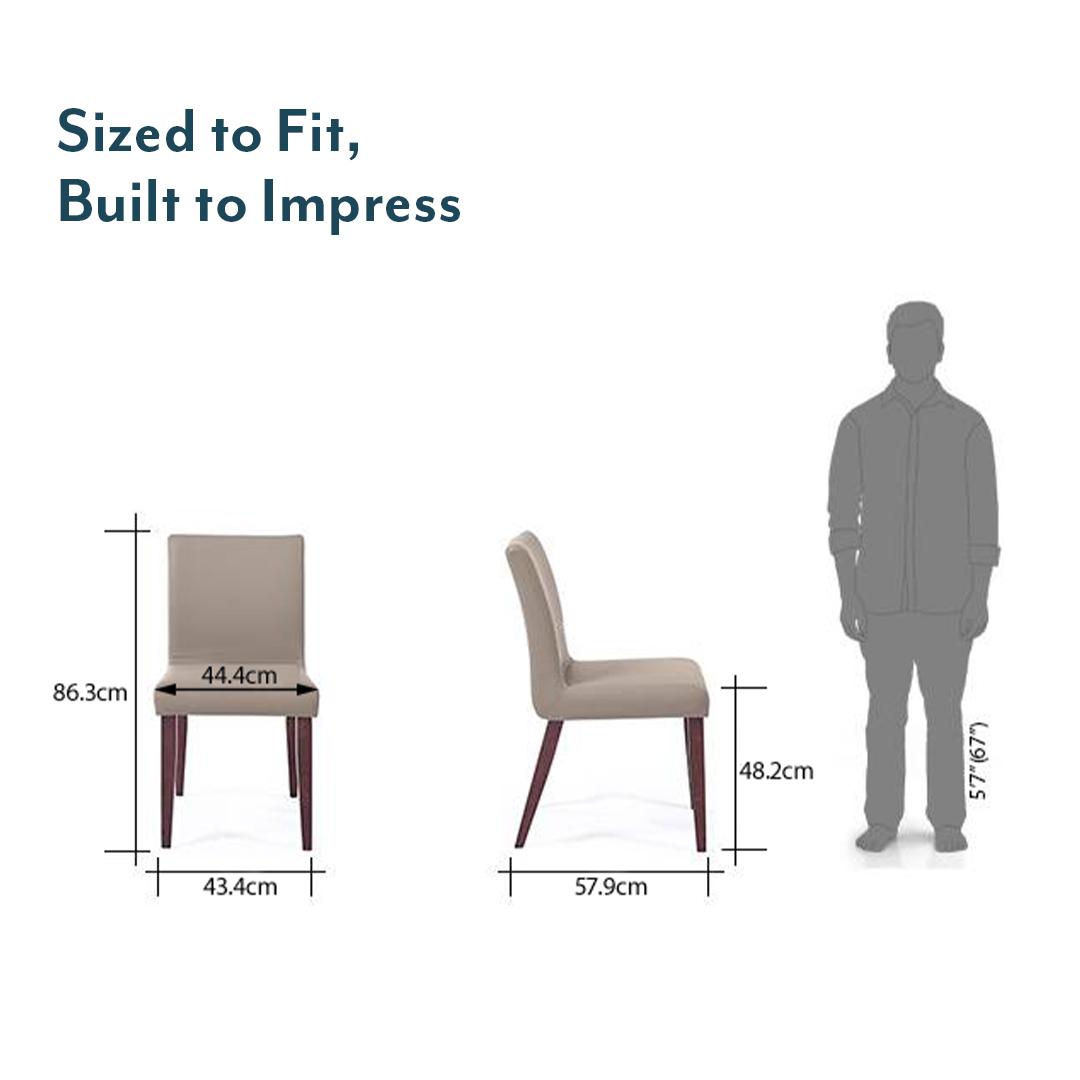 Persica Solid Wood Dining Chair Set Of 2 In Dark Walnut Finish