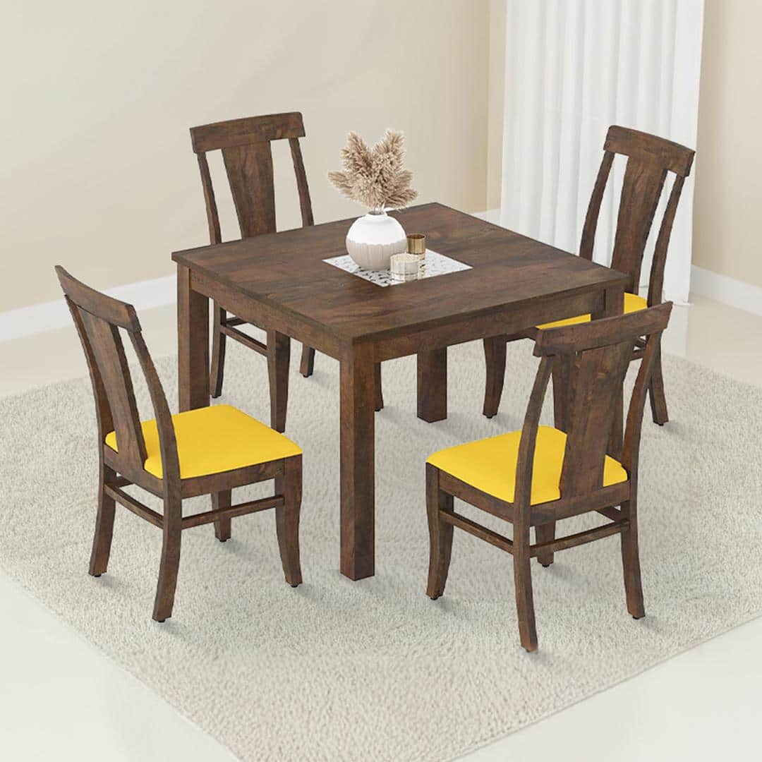 Brighton Square 4 Seater Dining Table With Fabio Dining Chair Set