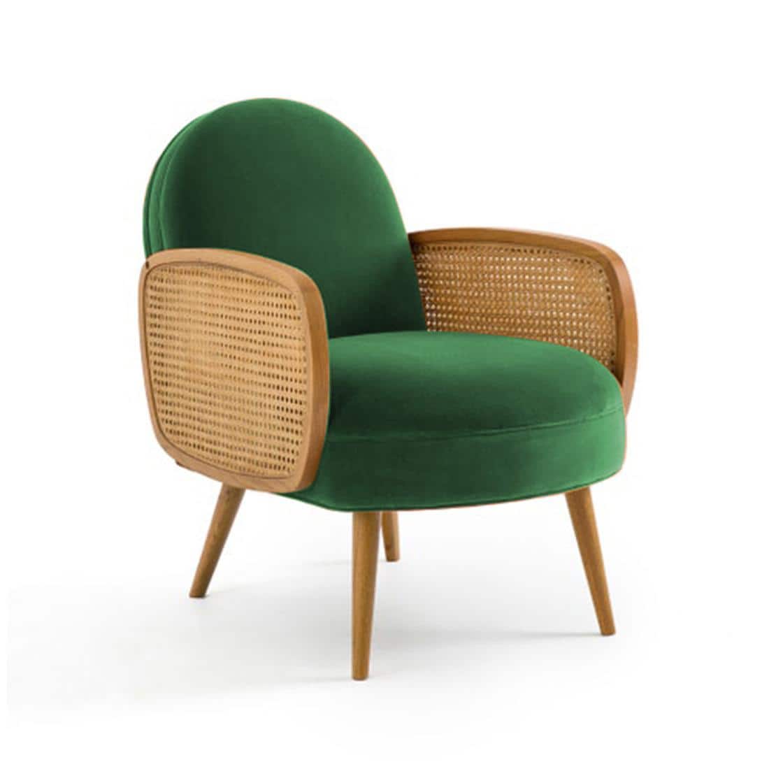 Holden Cane Accent Chair in Green Colour