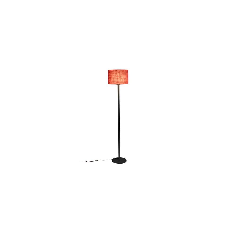 Jefferson Pink Fabric Shade Floor Lamp with Black Iron Base