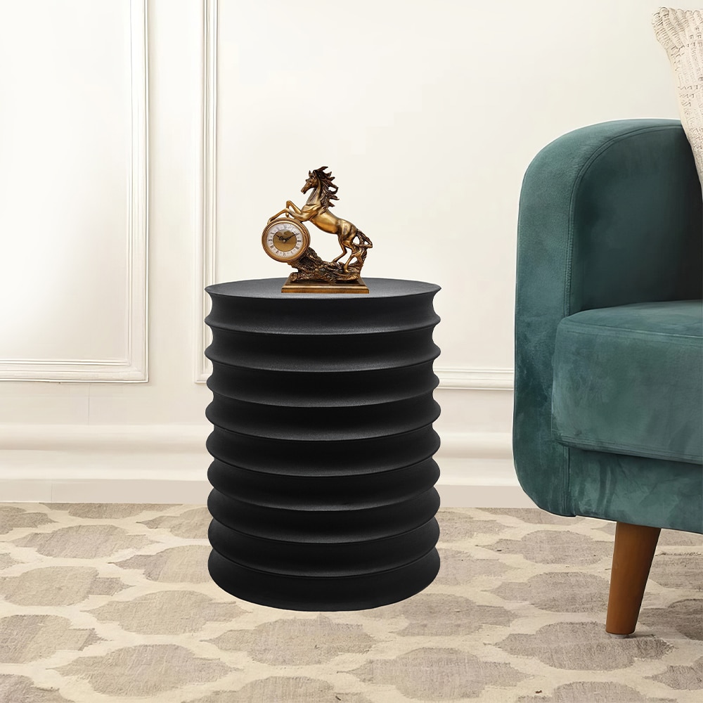 Metalsmith Signature Round Side Table – Metal, Black Finish