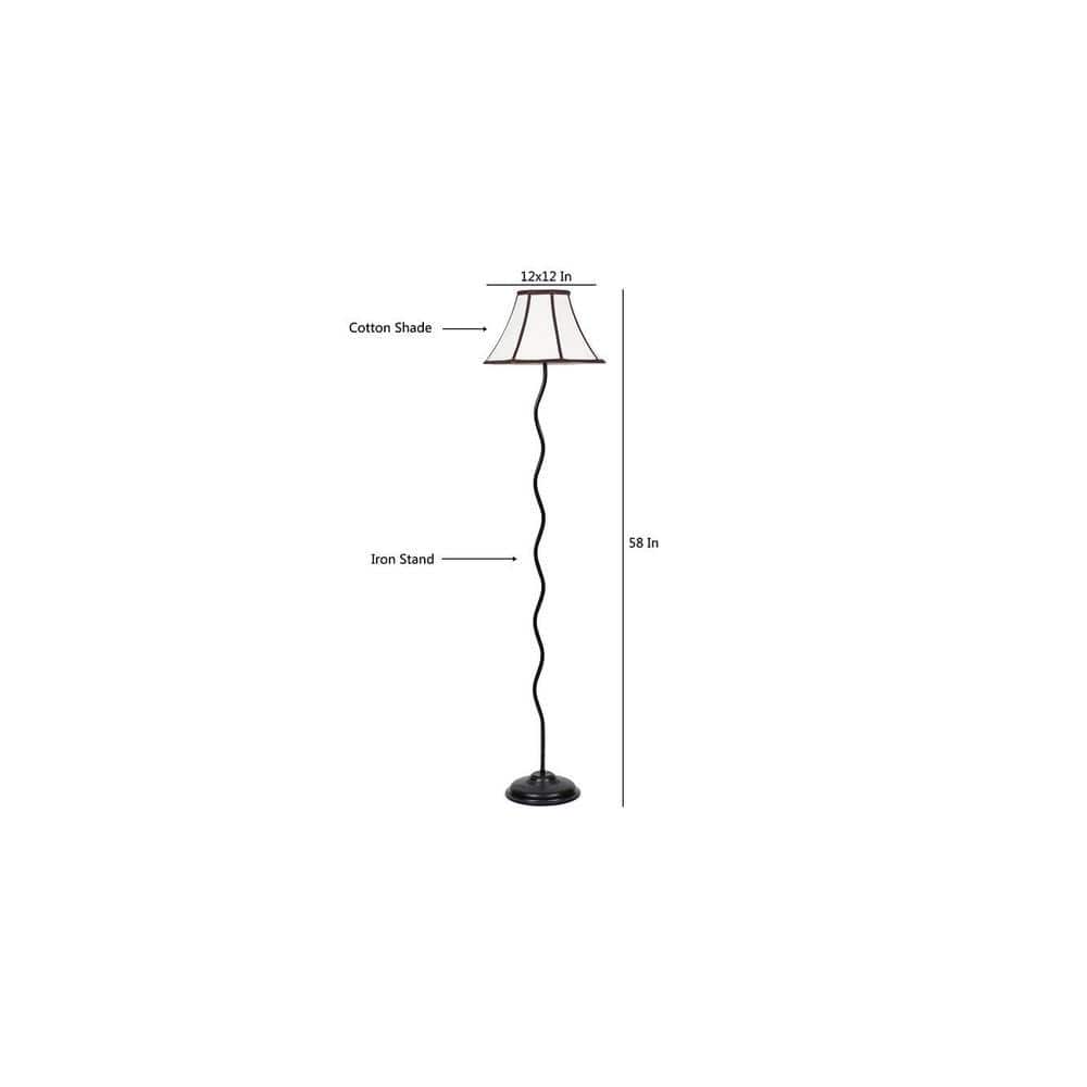 Axl Black Cotton Shade Floor Lamp