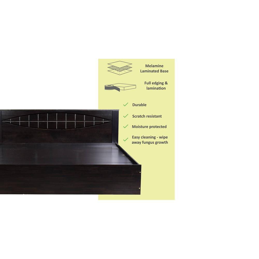 Muses Solid Wood King Size Drawer Storage Bed In Melamine Finish