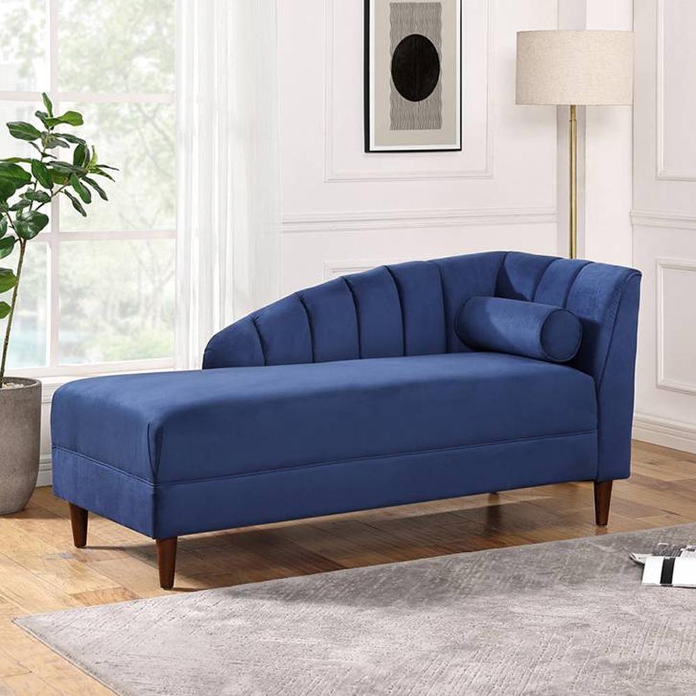 Korslund Velvet Chaise Launger in Navy Blue Colour