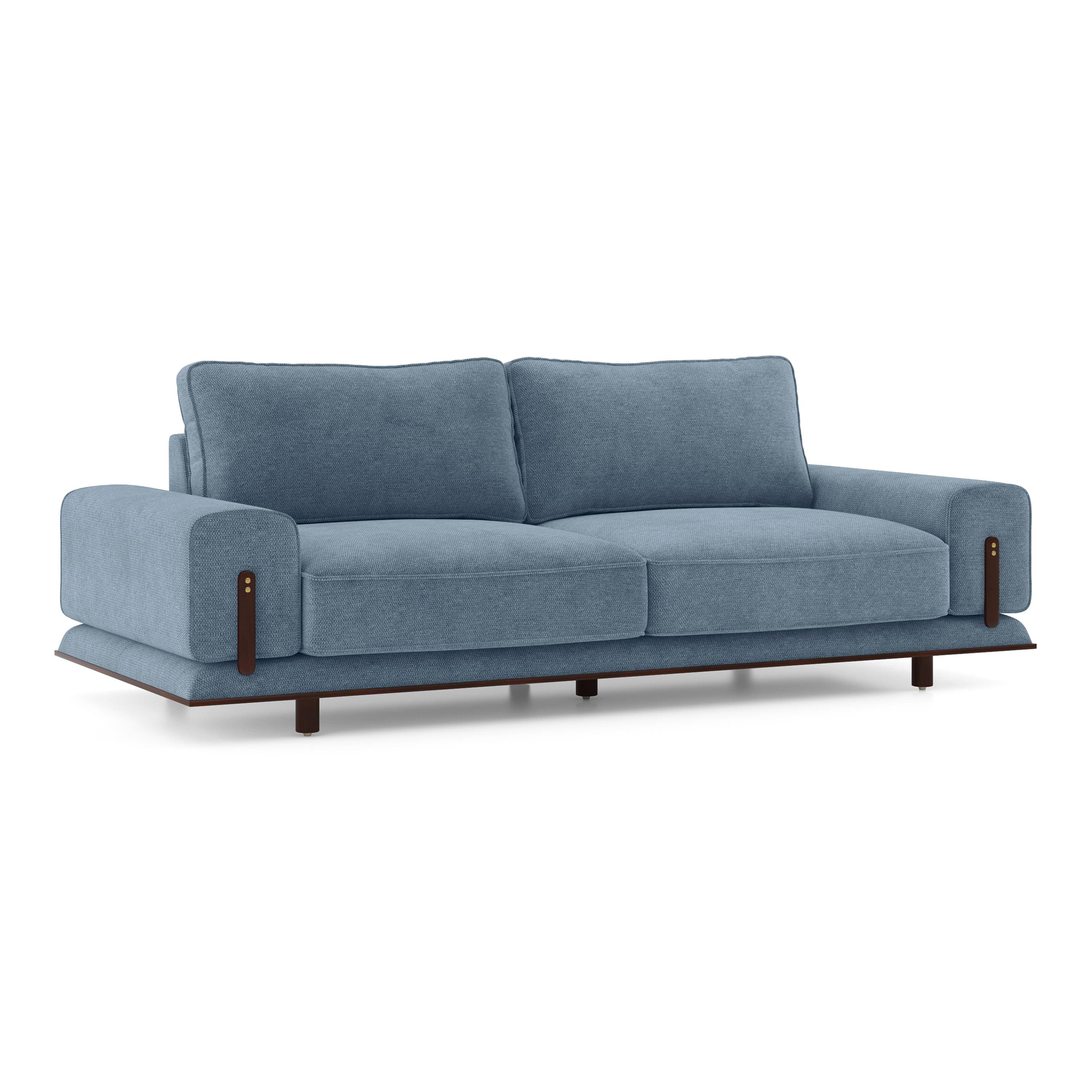 Barcelona Essential 3 Seater Fabric Sofa In Ocean Weave