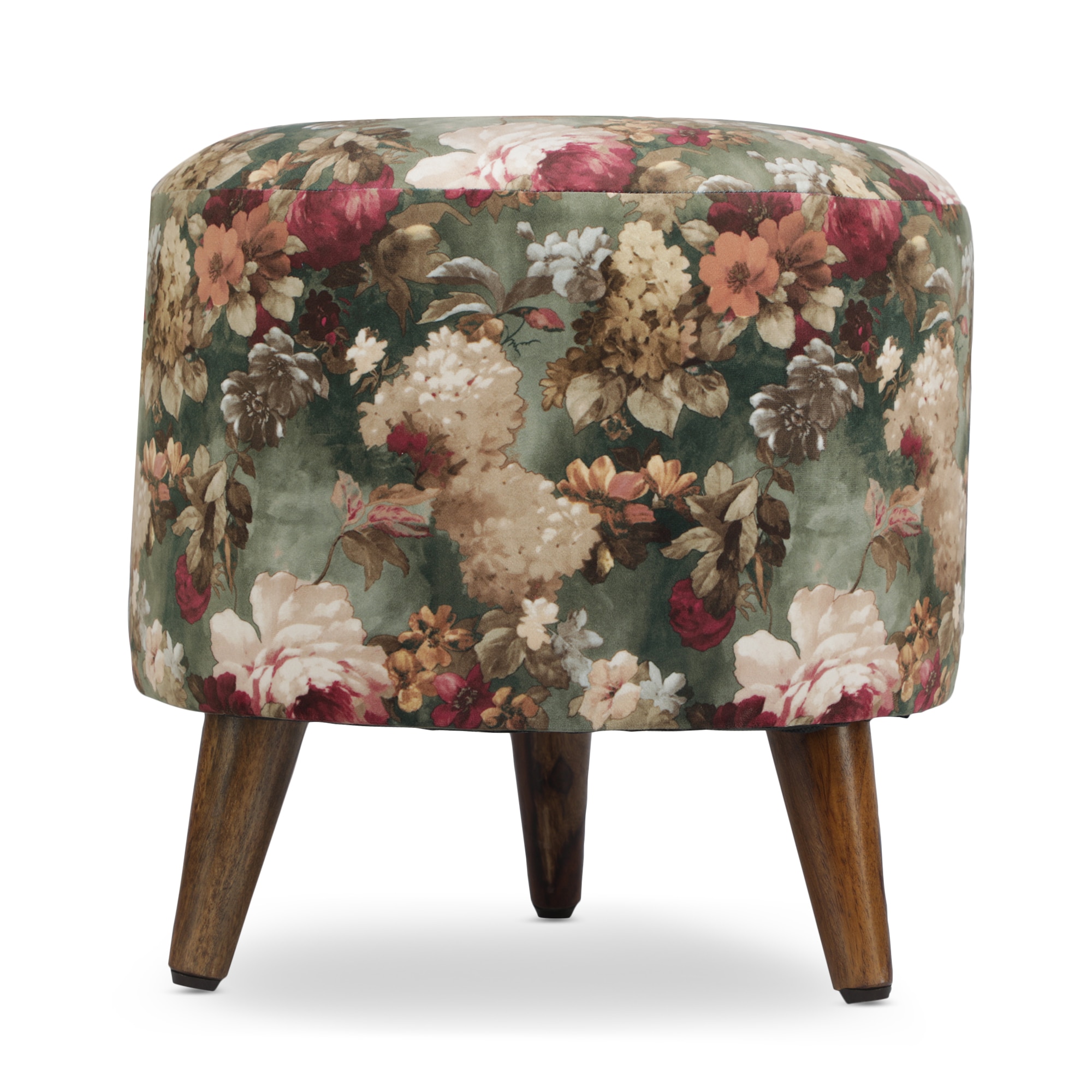 Lavinia Solid Wood  Ottomon in  Gold Colour