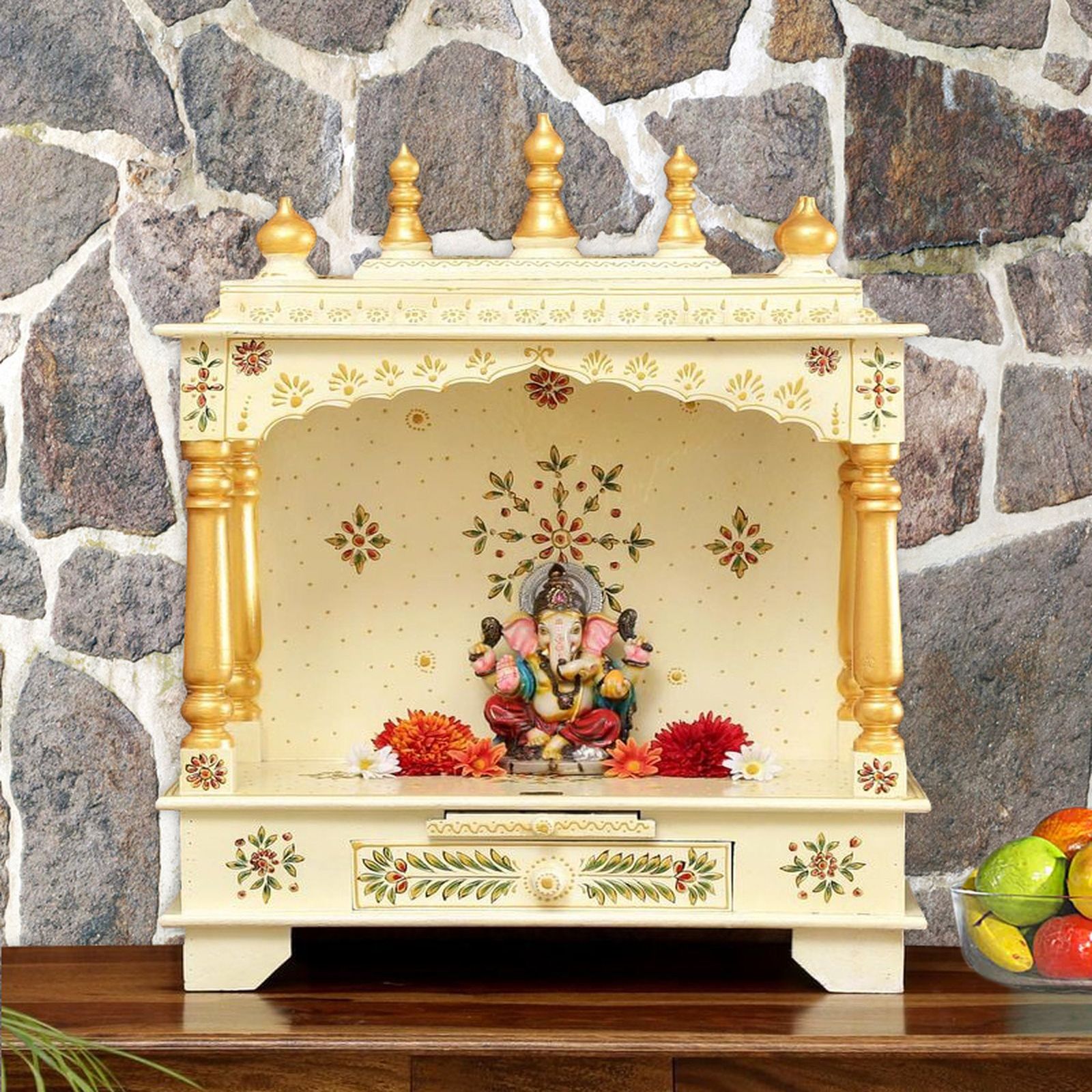 D'Dass Sheesham and Mdf Wooden Home Temple For Pooja Mandir For Home