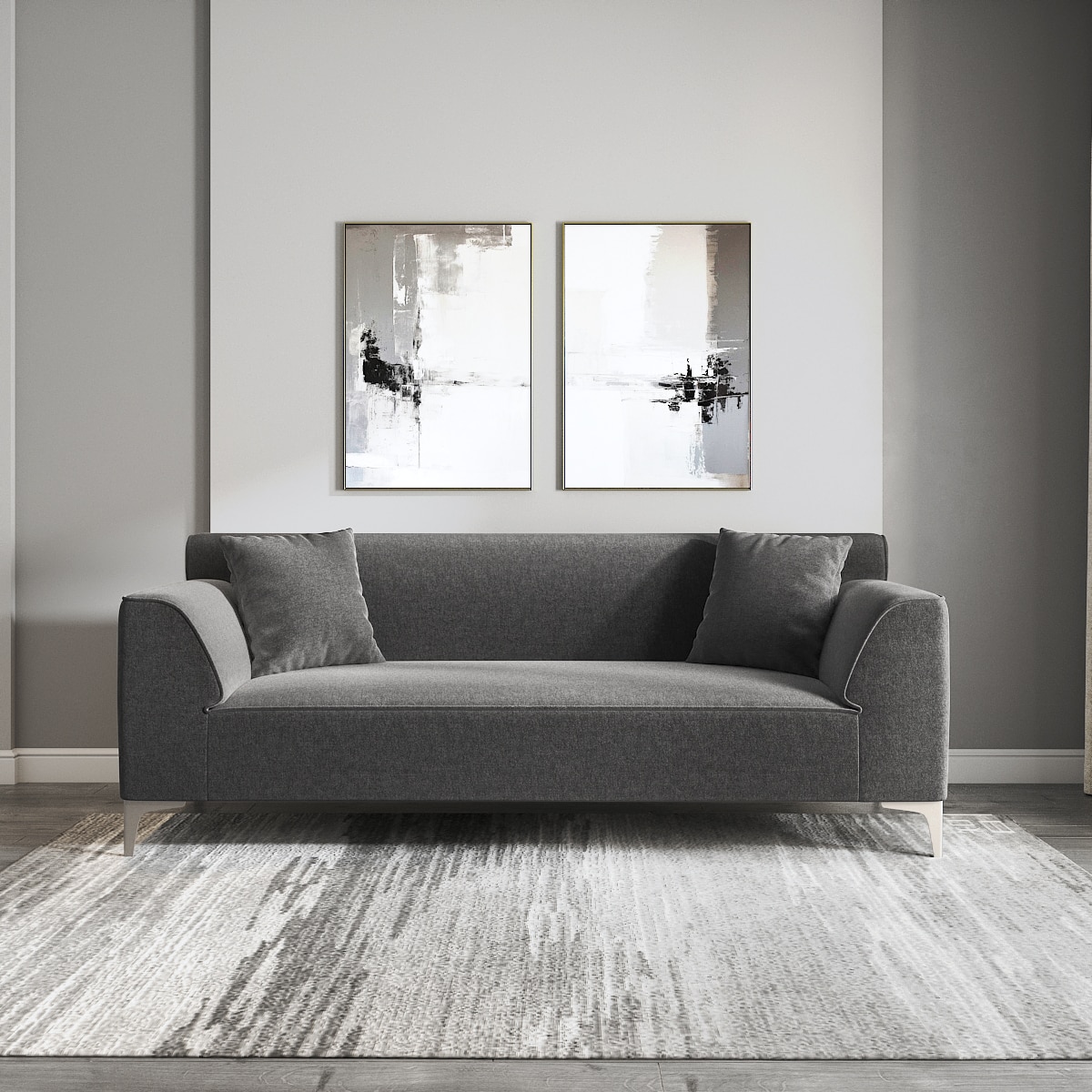 Wynn 3 Seater Fabric Sofa Urban Grey-image-1