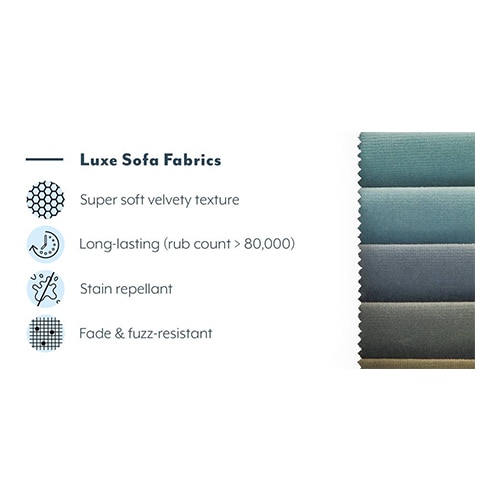 Adelaide Luxe 3 Seater Fabric Sofa in Fawn Velvet Colour