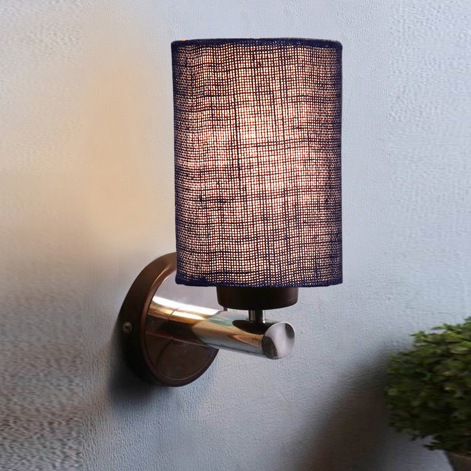 Devansh Metal Electric Wall Light in Blue Colour with Blue Shade Count of 1 Light - Devansh
