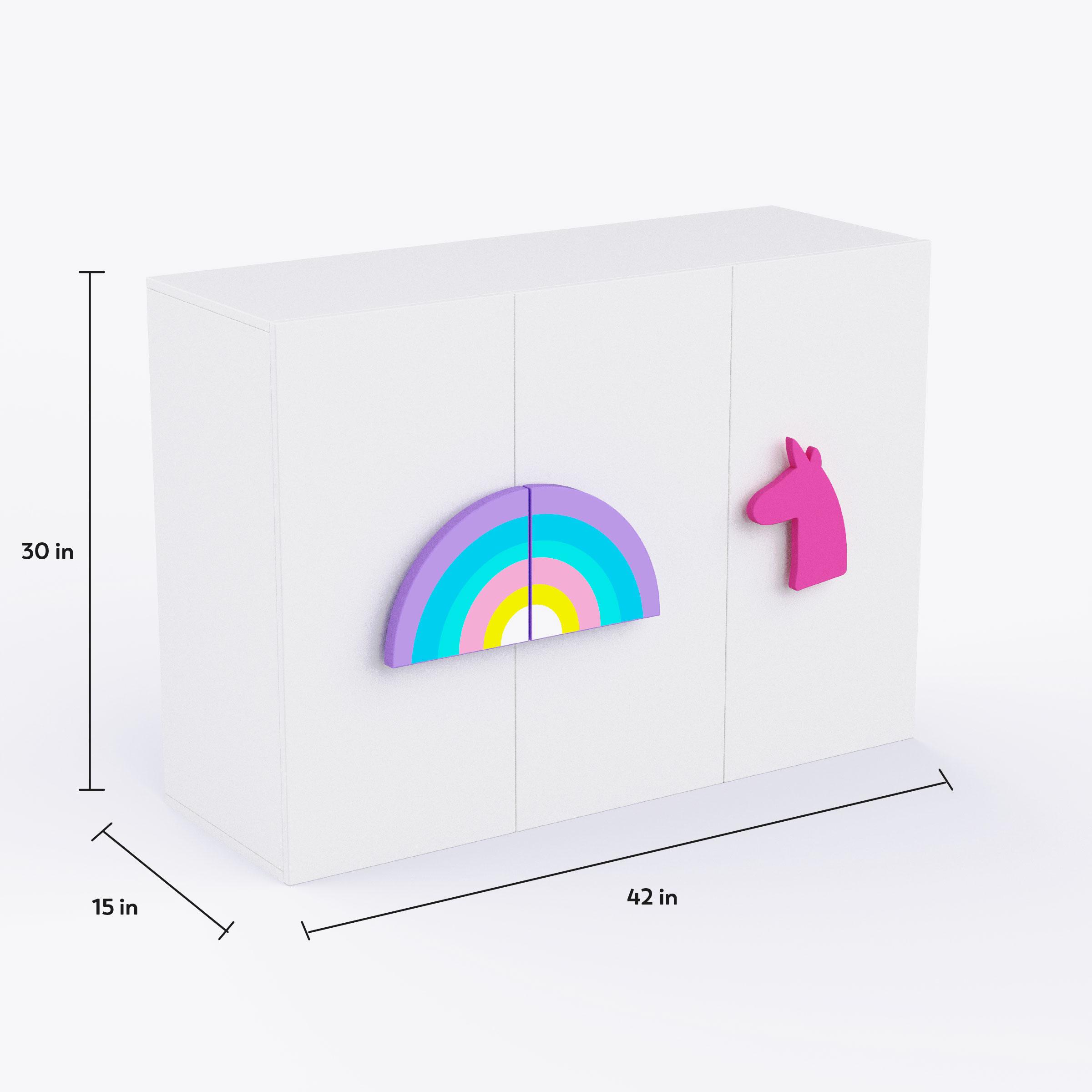 Unicorn'S Playground Cabinet Storage In White Colour