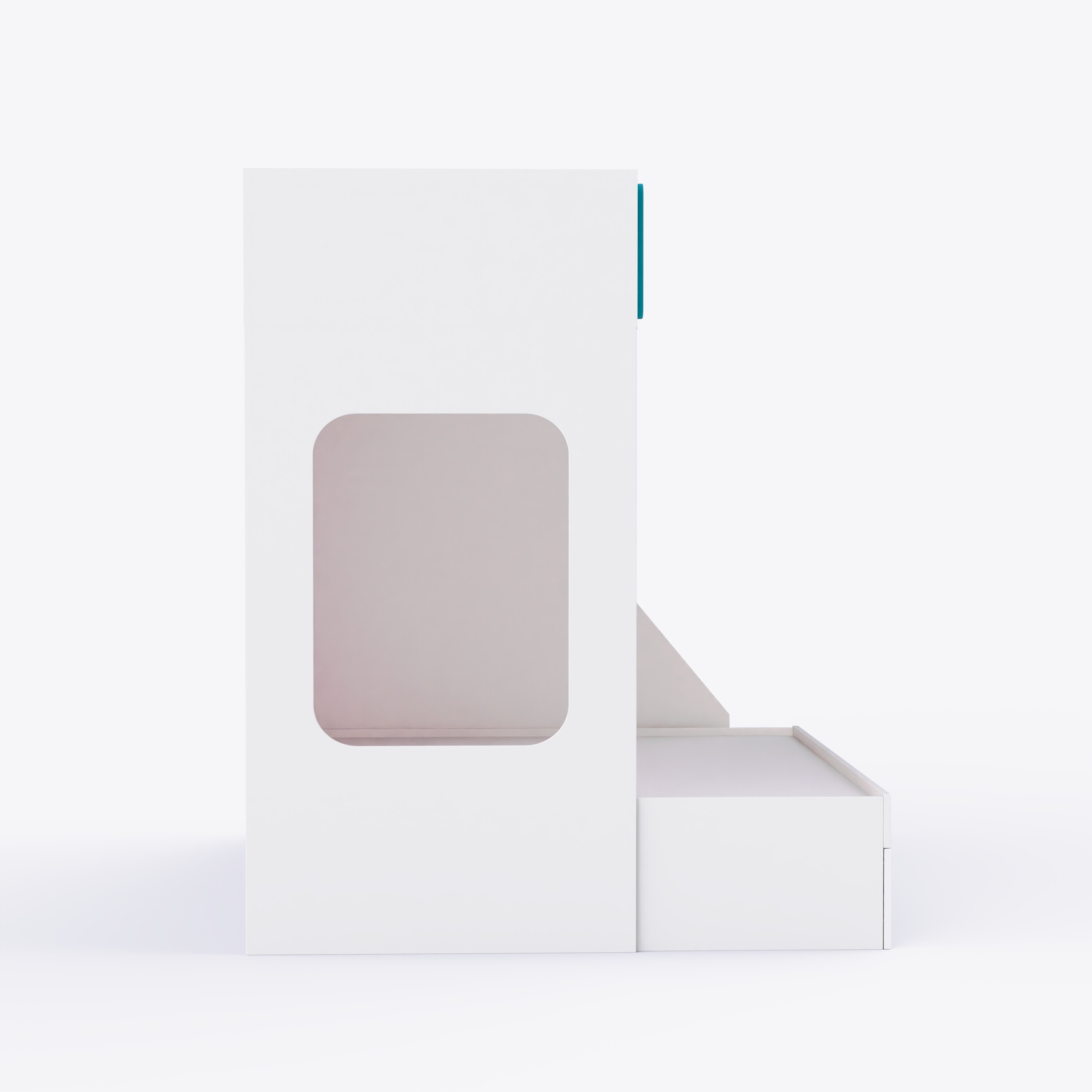 Pattern Dreams Bunk Bed  6X5 (Drawers On Wheels) In White & Pink Colour