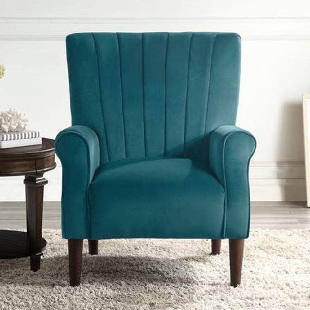 Maxo Fabric Accent Chair in Teal Colour - Home Lifestylez