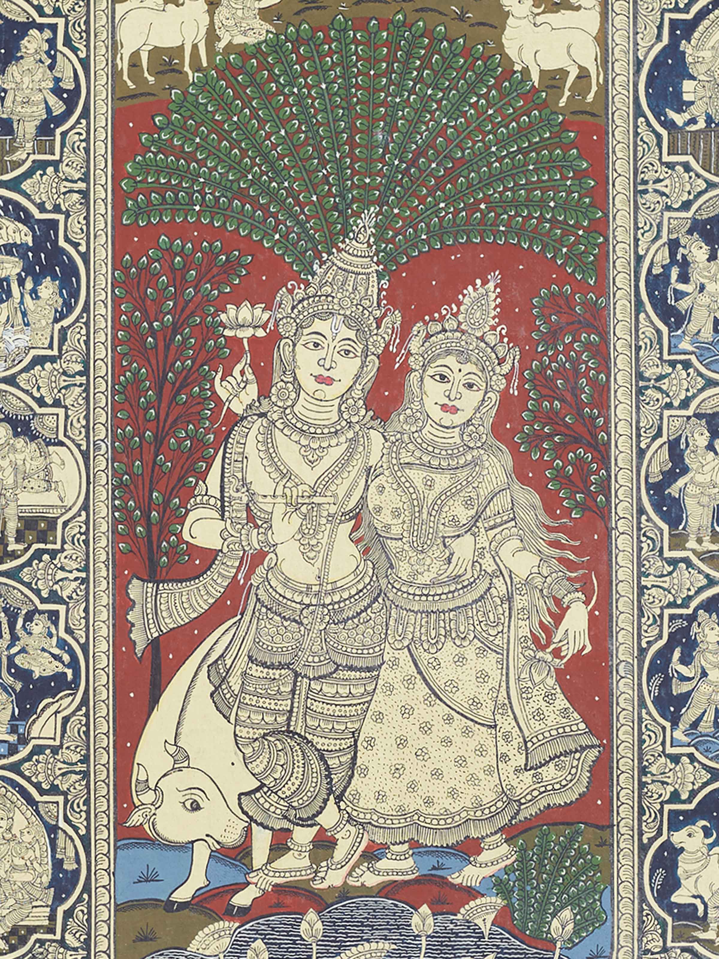 Krishna Leela Patachitra Painting