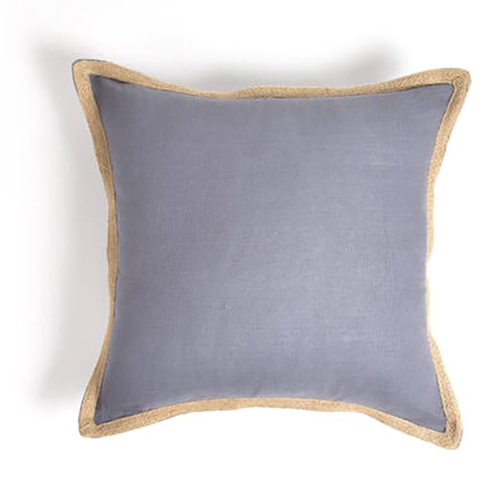 Smokey Jute Border Cushion Cover - Urban Ladder