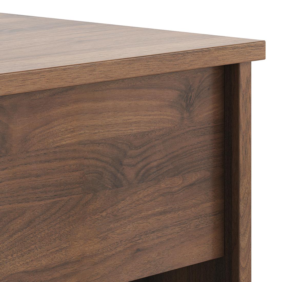 Zoey Engineered Wood Bedside Table in Classic Walnut Finish