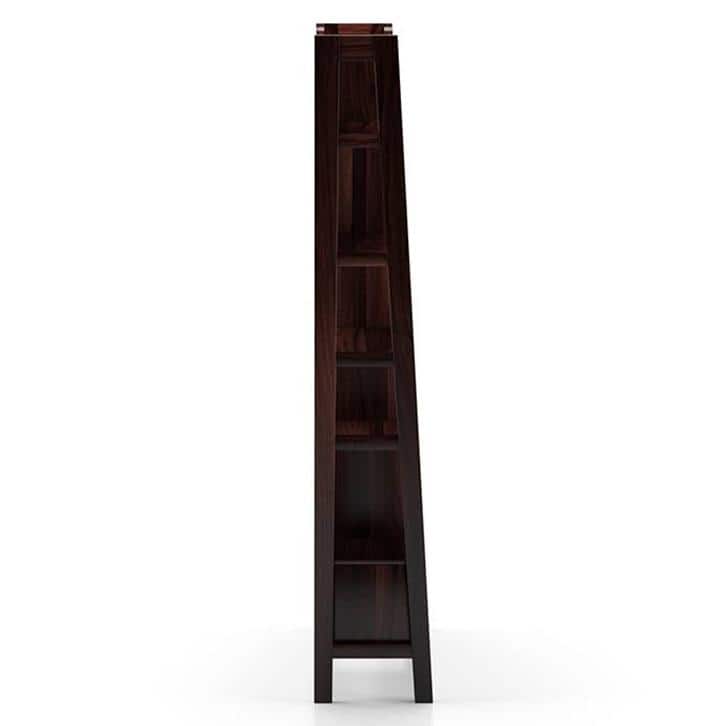Alberto Solid Wood Bookshelf in Mahogany Finish