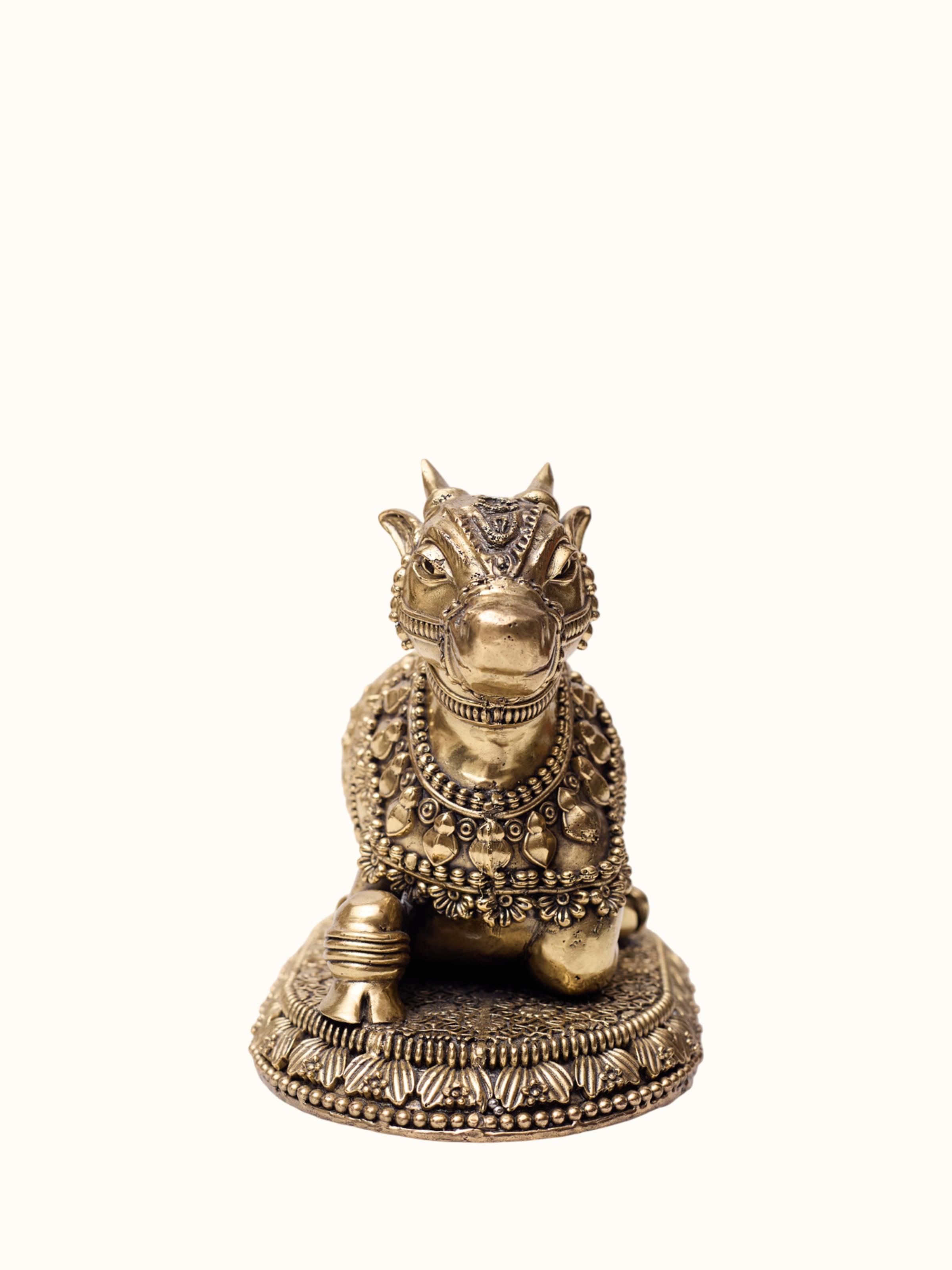 Brass Nandi Sitting Sculpture