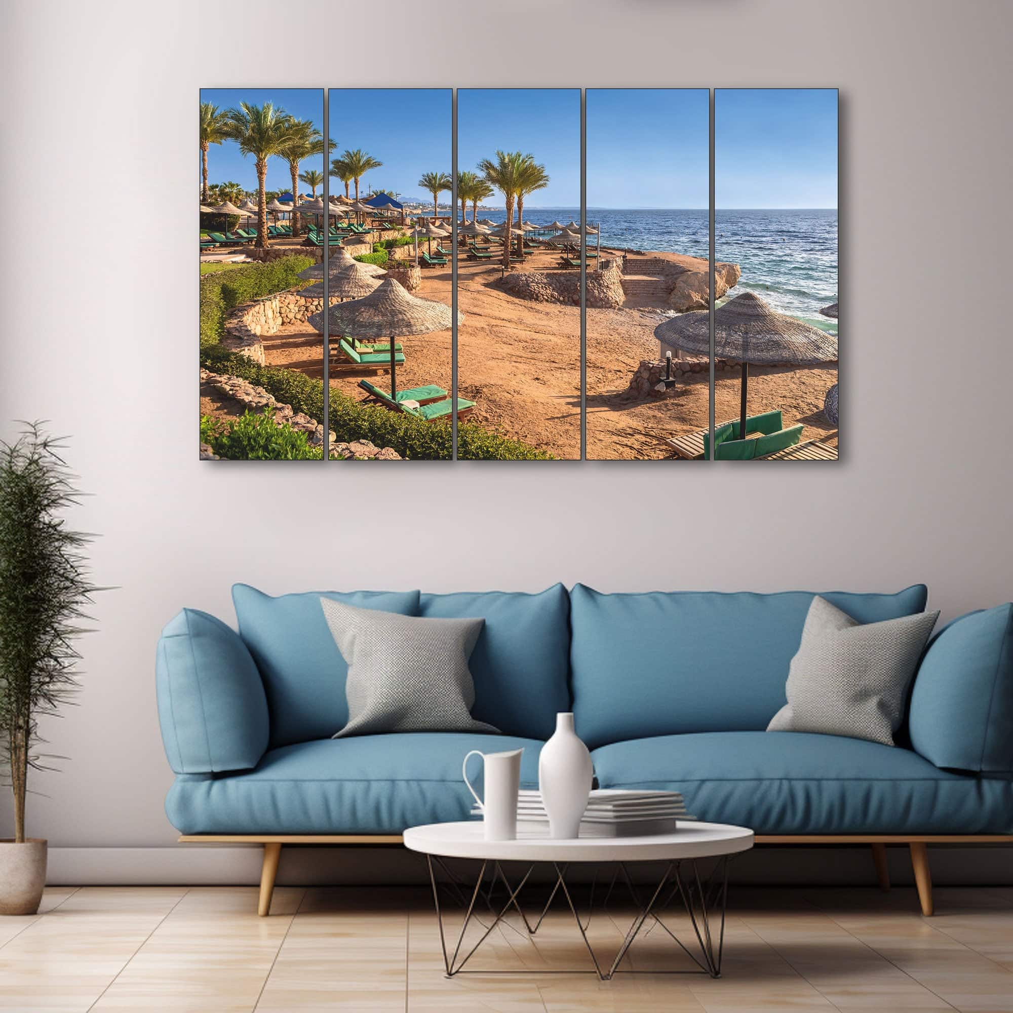 The Castle Decor Beachview Wall Art Set of 5 27x48 Inch - The Castle Decor