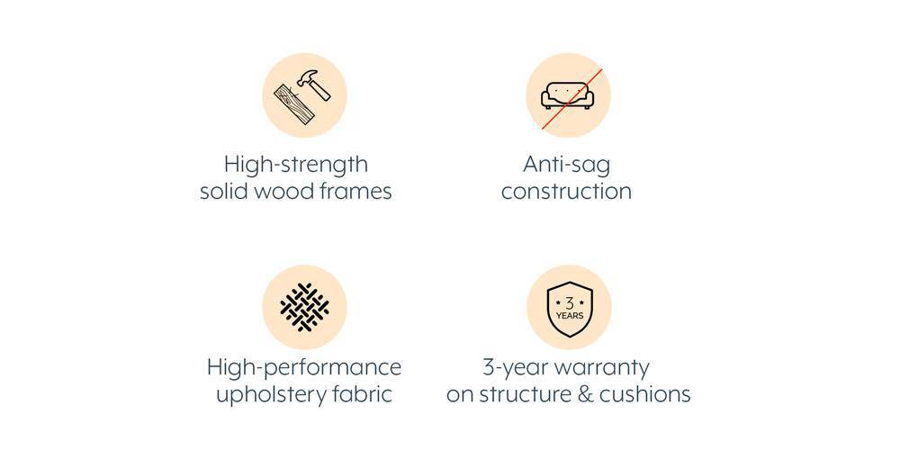 Lewis Sofa (Colour : Fawn Velvet, Cushion : Hard, Seater : 3+2)