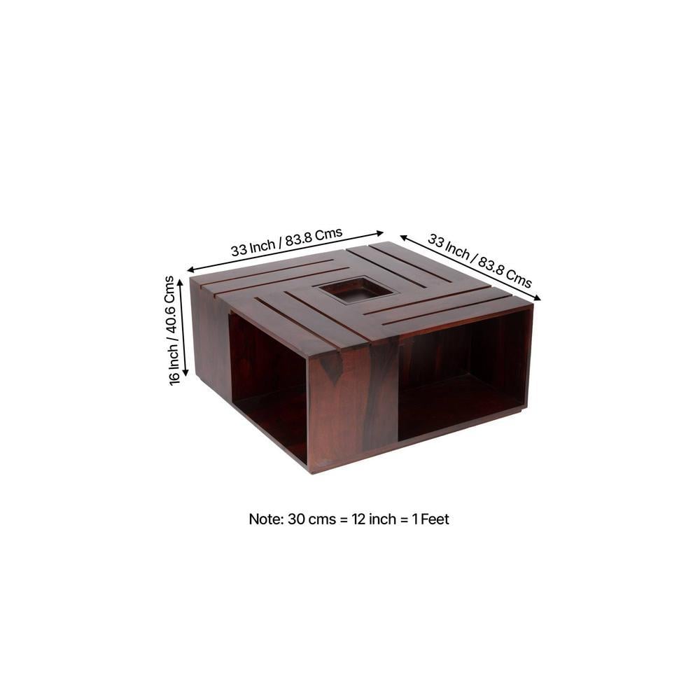 Milan Sheesham Wood Coffee Table In Walnut Finish