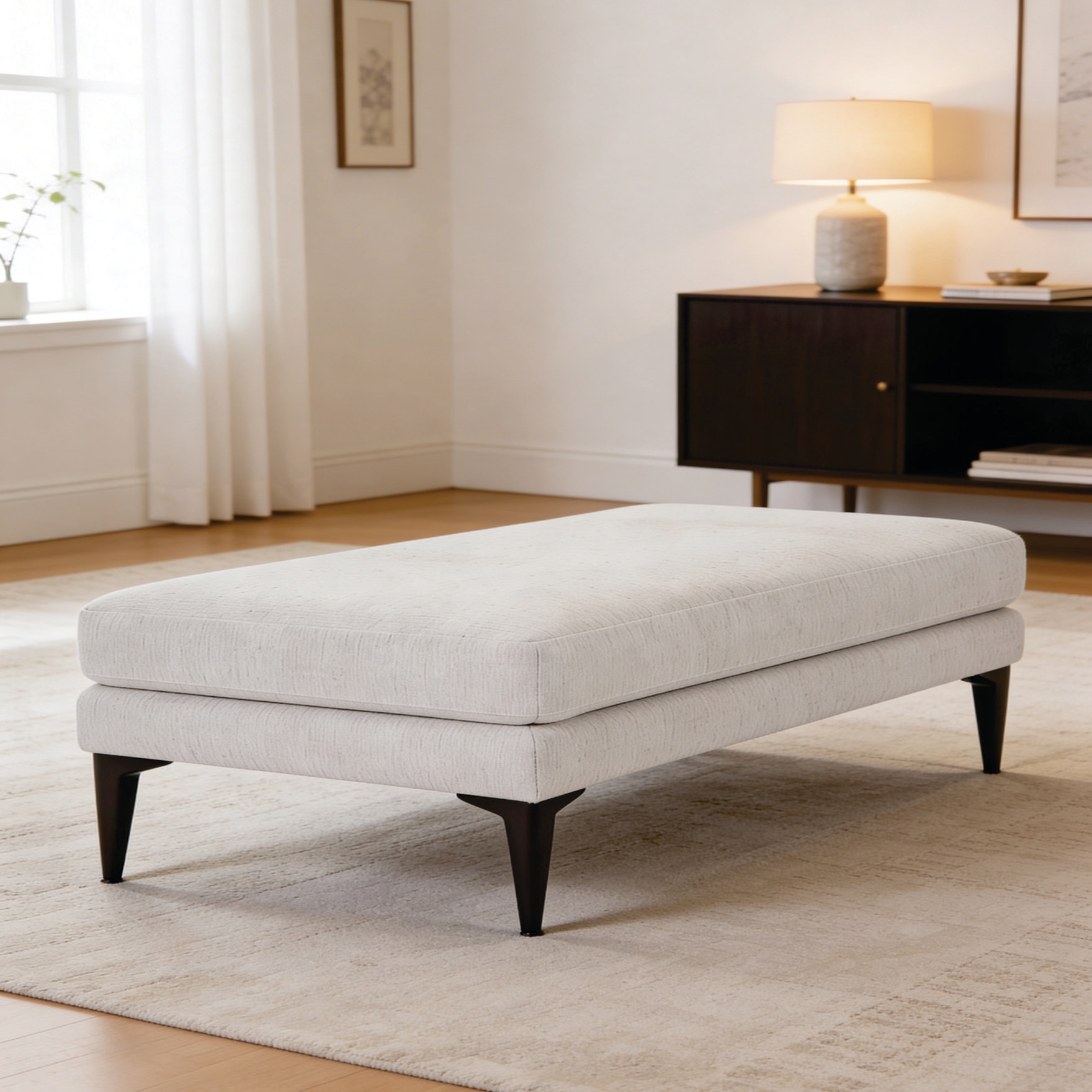 Retro Mod Bench in White Colour