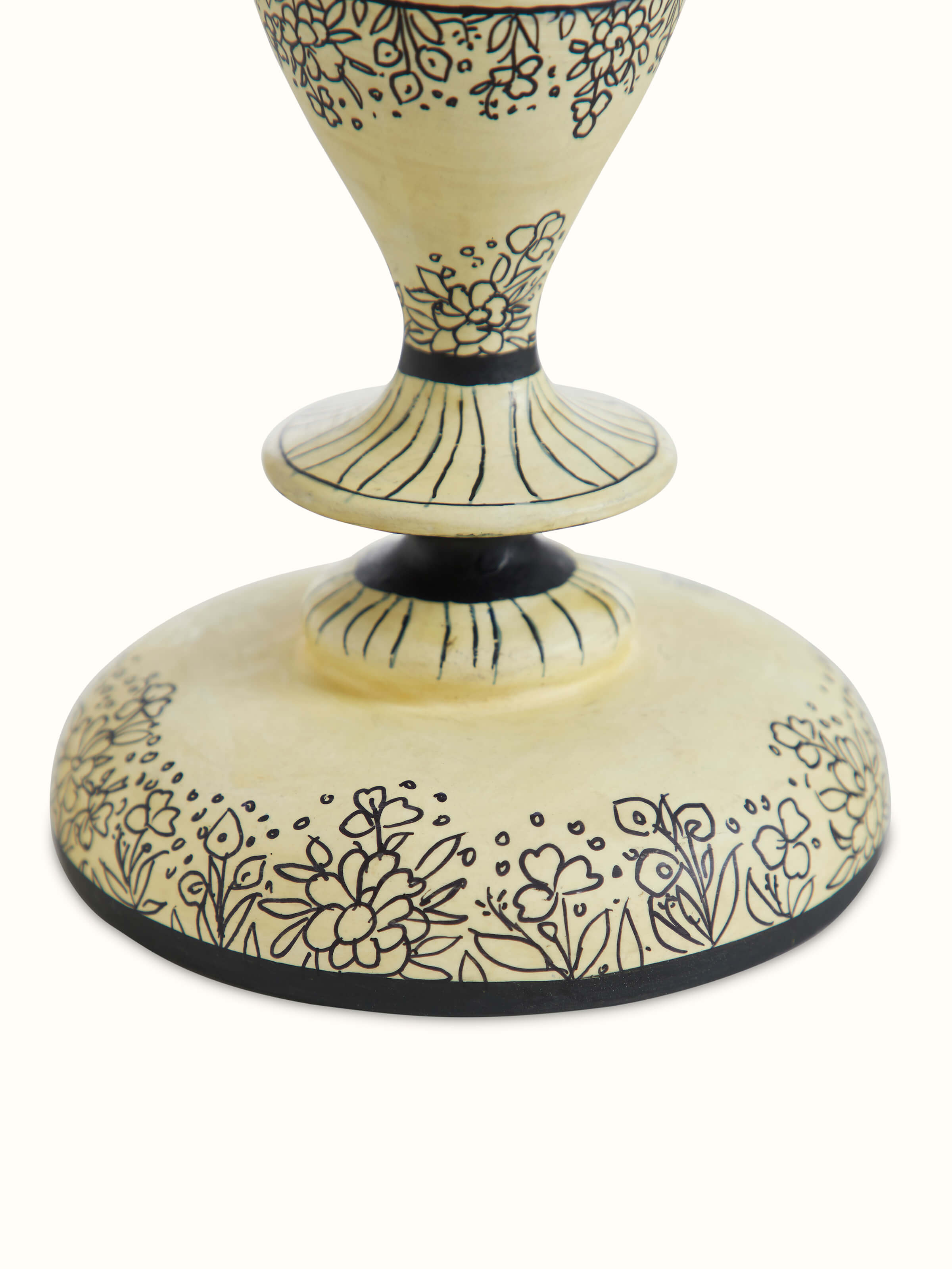 Top view of Papier-mache Candle Bases in White Color (2 Pcs) by Swadesh displaying the elegant, minimalist design.