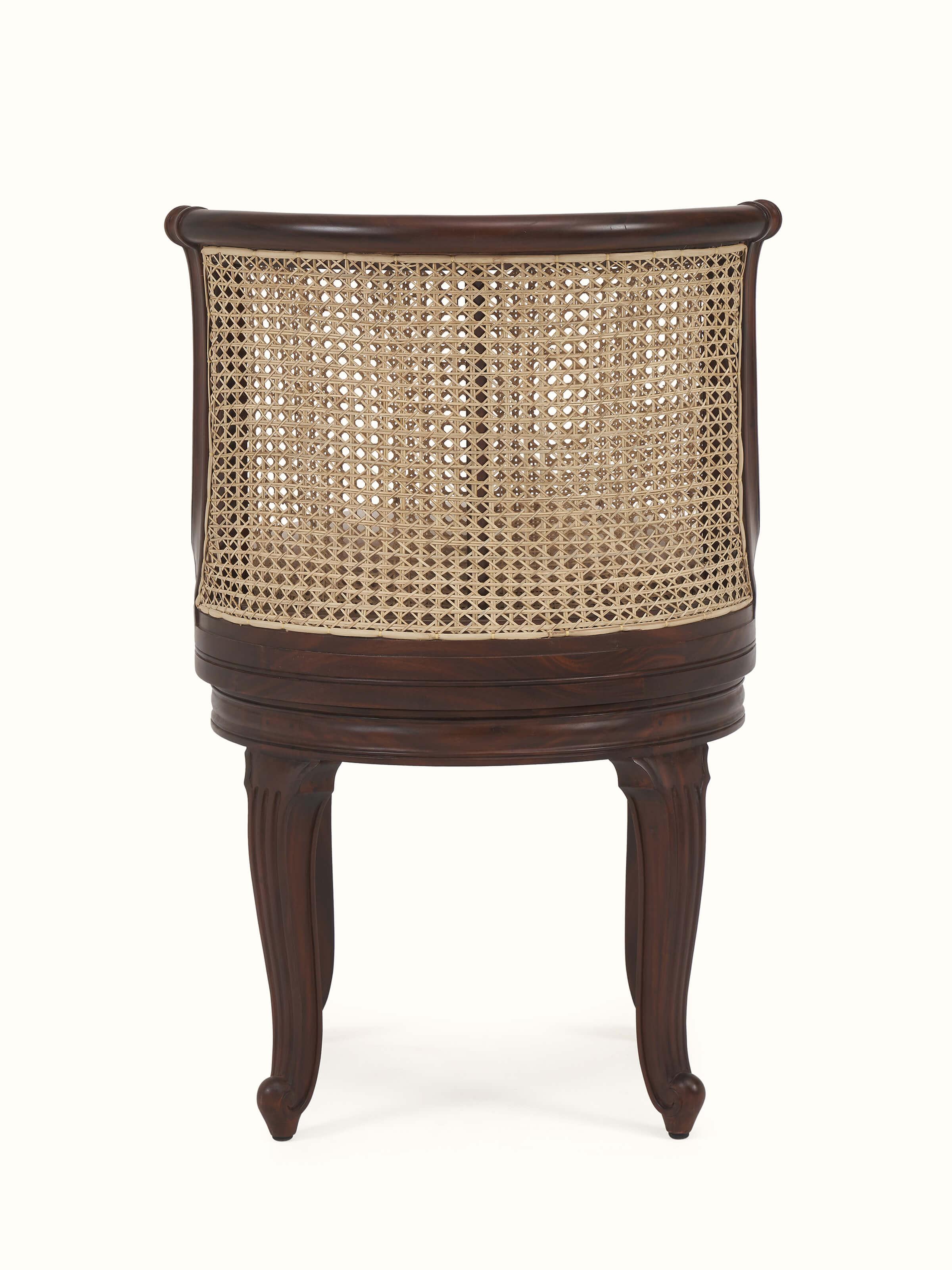 Upholstered Mahagony Wood Study Chair