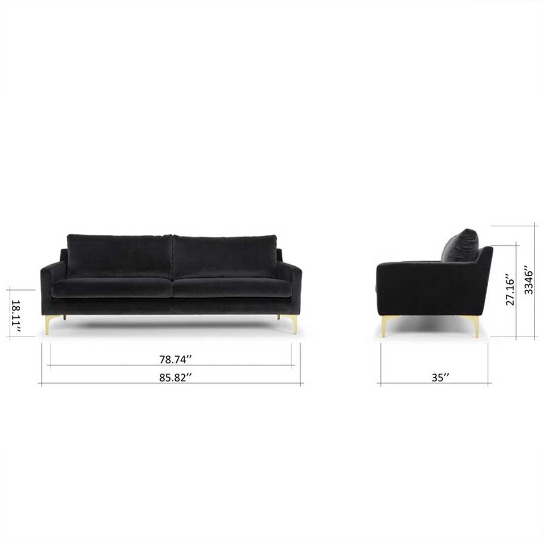 Velore Fabric Sofa (Black)