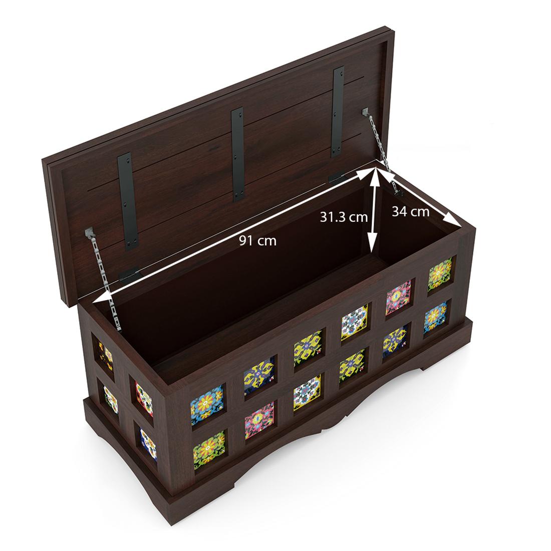 Azul Solid Wood Bench In Brushed Walnut Finish