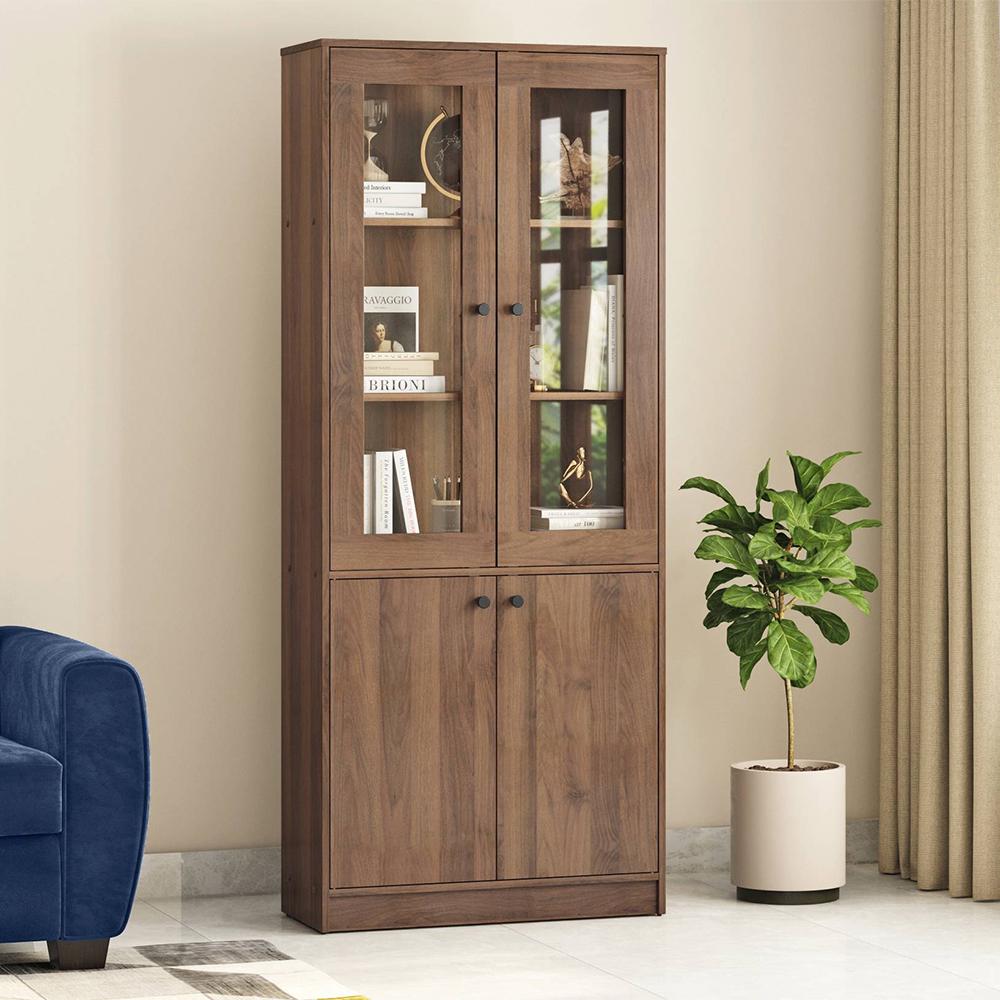 Oswald Glass cabinet in Classic walnut Finish