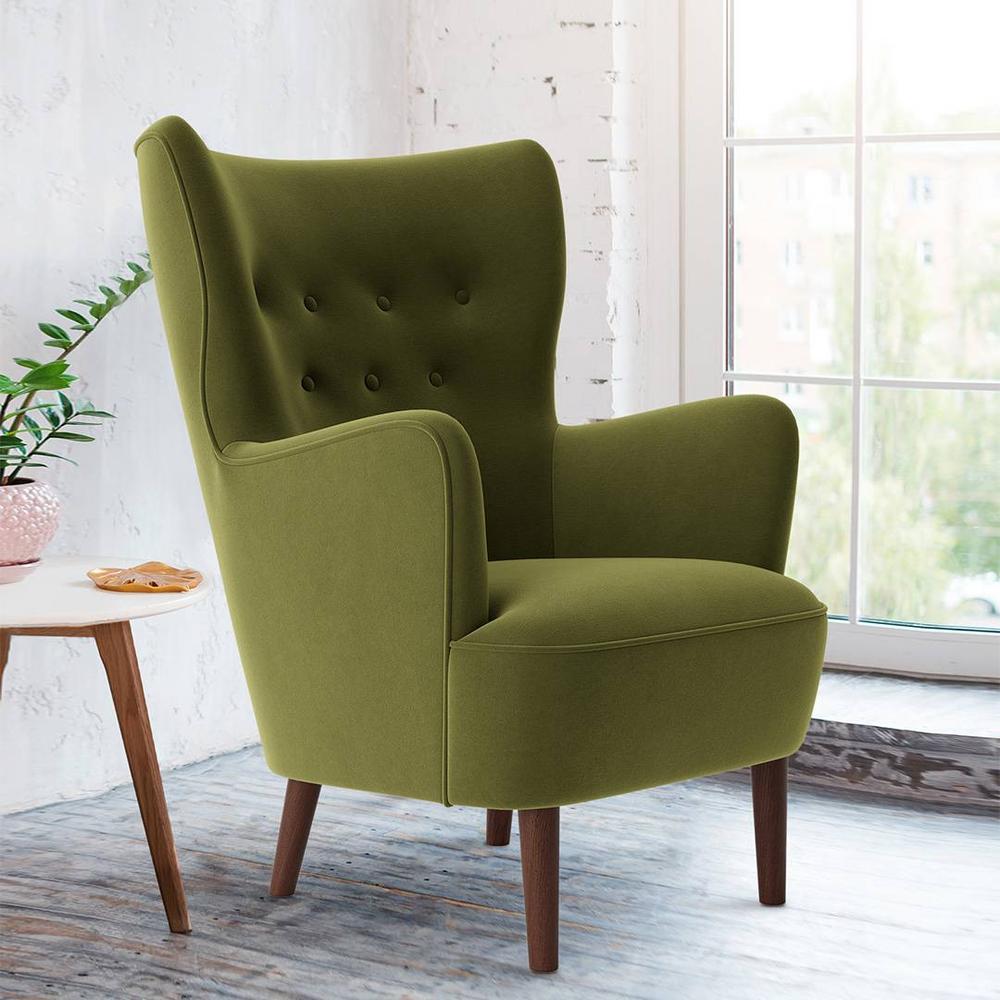 Ludwi Fabric Accent Chair in Mint Green Colour - Home Lifestylez