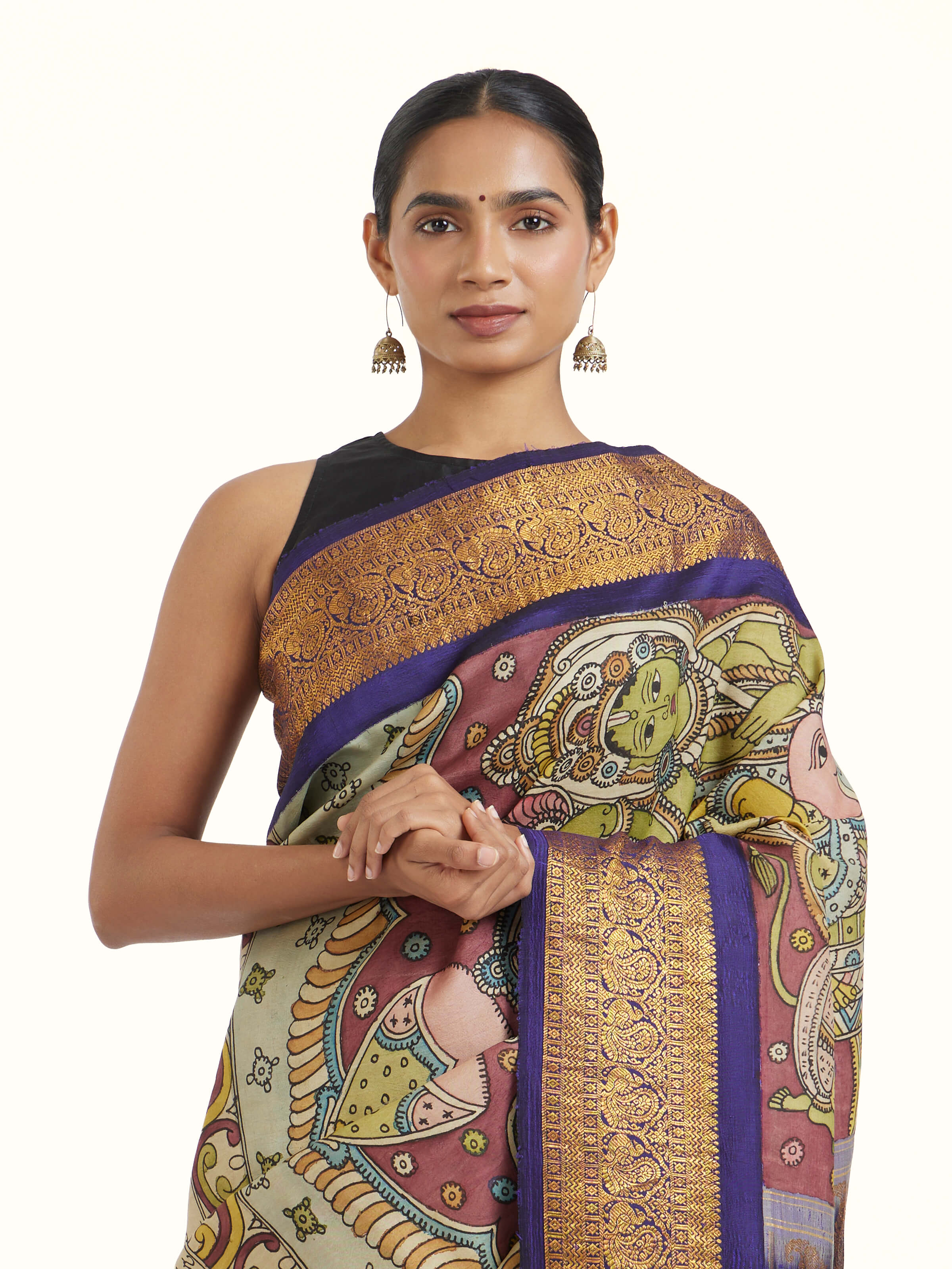 Kalamkari Kanchi Silk Saree