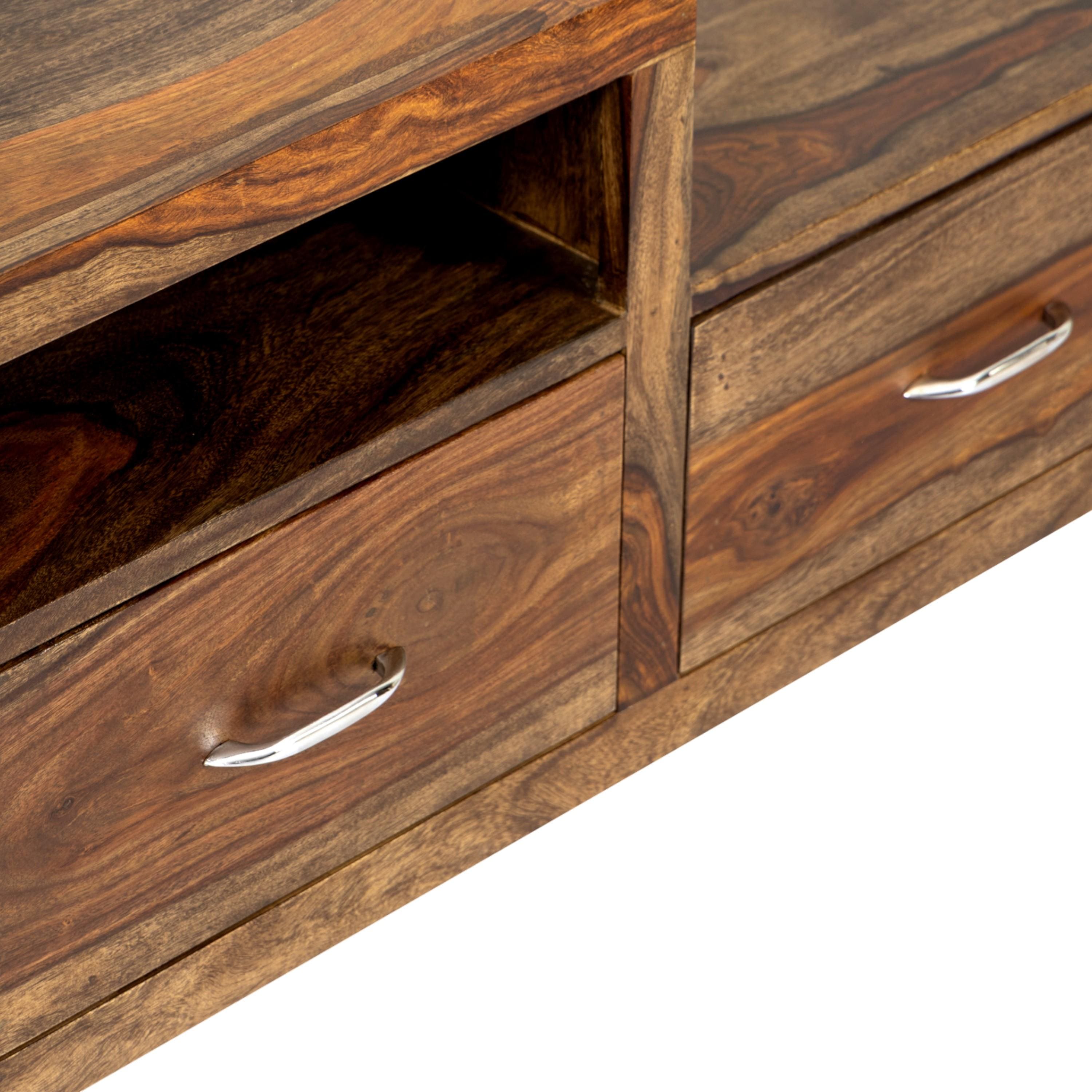 Vintara Sheesham Wood Contemporary TV Entertainment Unit for TV upto 60 inch in TEAK FINISH