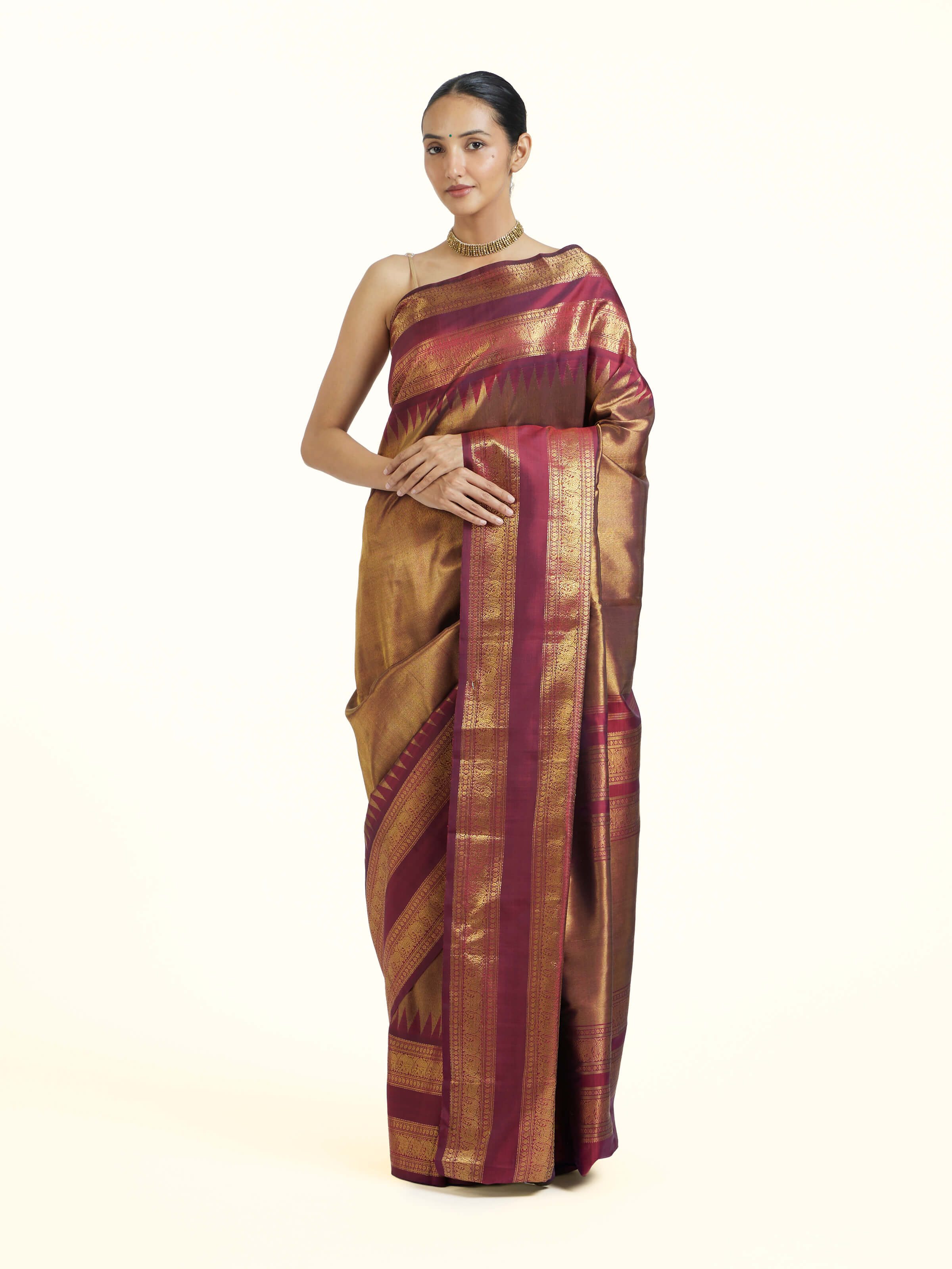Pink Kancheepuram Silk Zari Saree