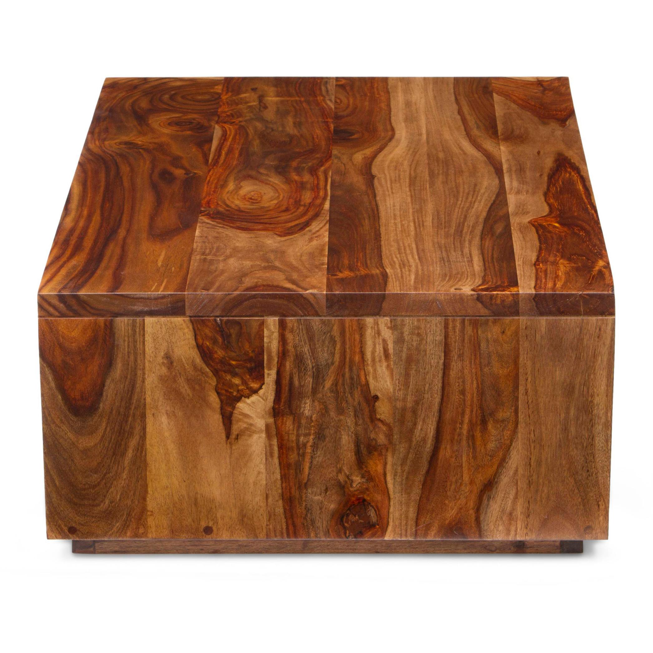 Vector Rectangular Solid Wood Coffee Table In Teak Finish