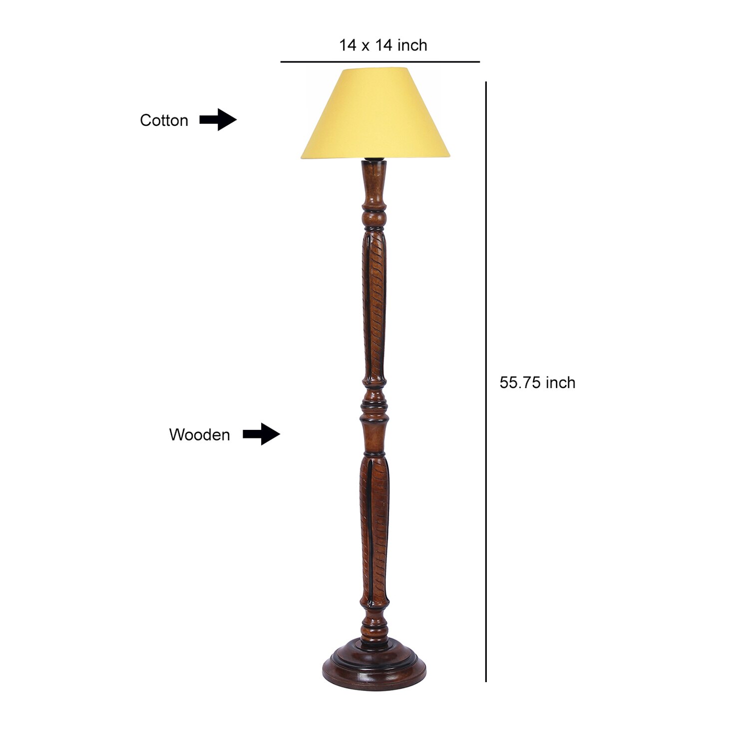Devansh Wooden Floor Lamp