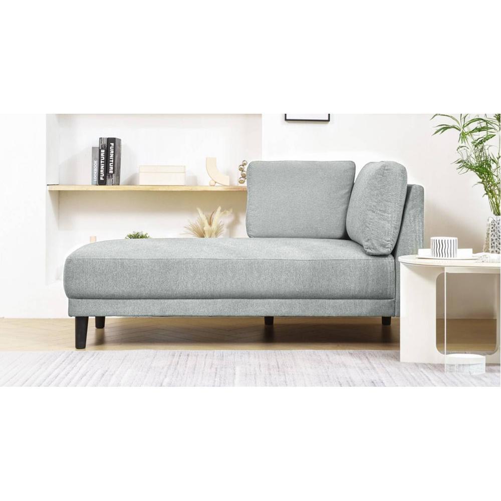 Lacrista Fabric Chaise Launger in Grey Colour