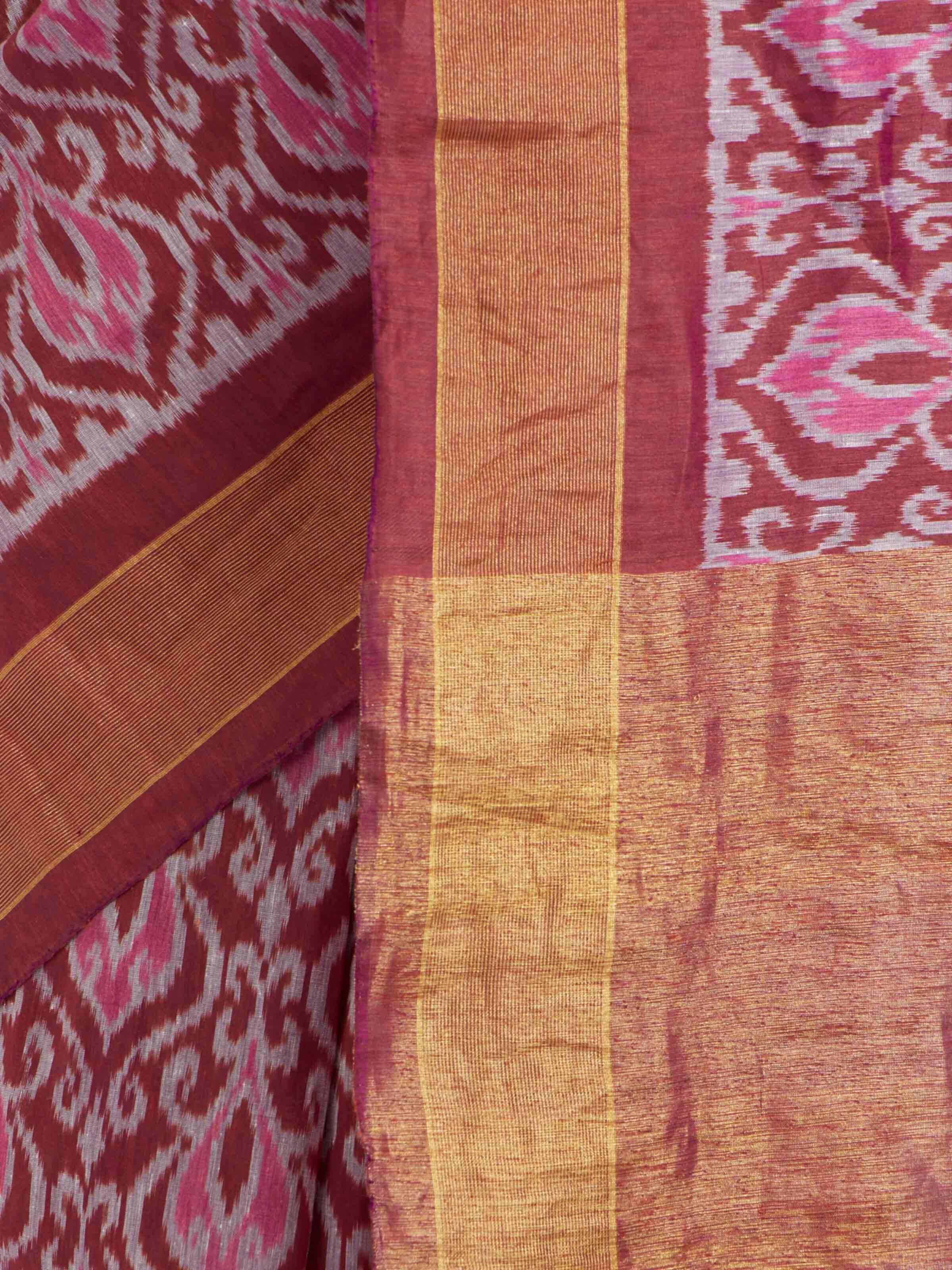 Lavender Silk Pochampally Single Ikat Saree