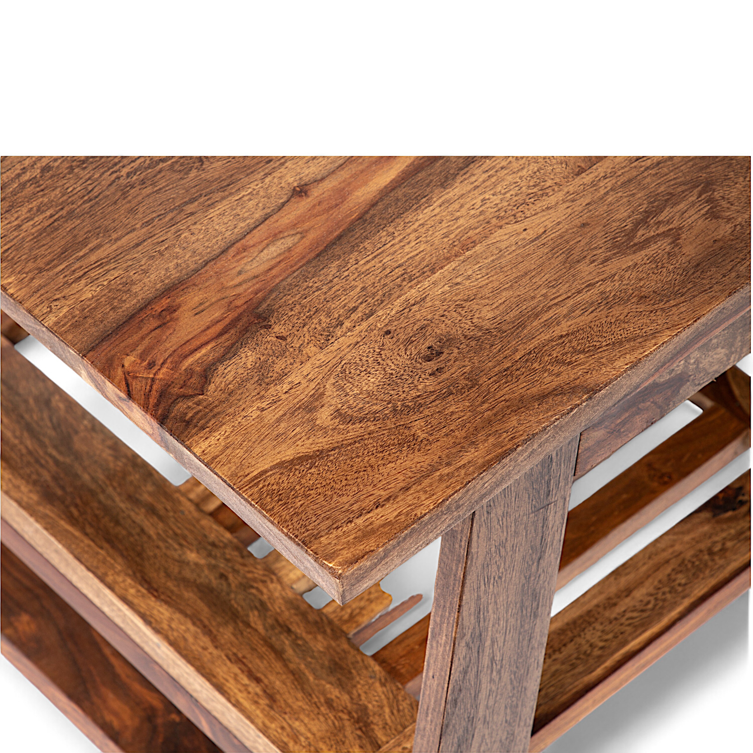 Alison Sheesham Wood Coffee Table In Teak Finish